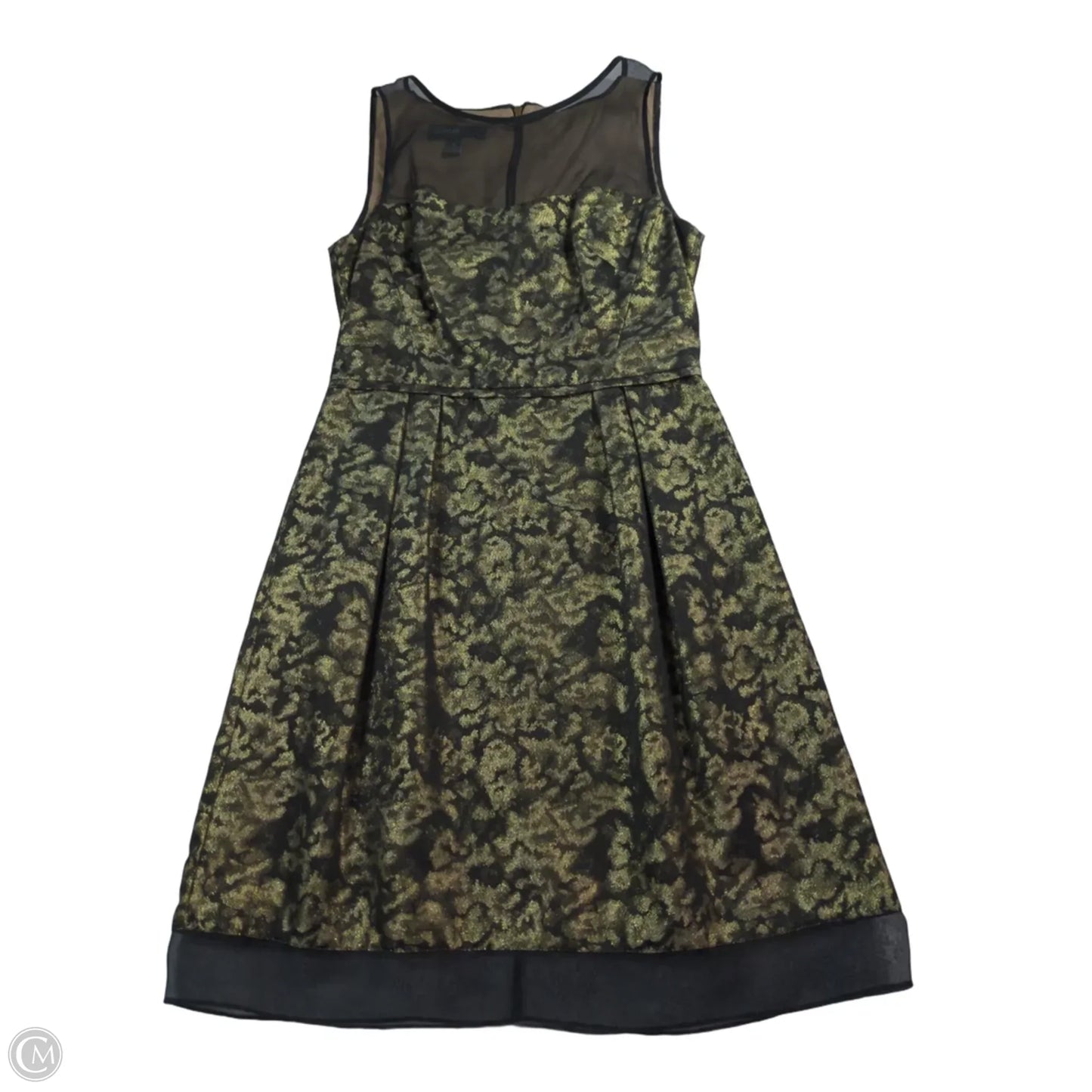 Dress Party Midi By Donna Ricco In Black & Gold, Size: 4