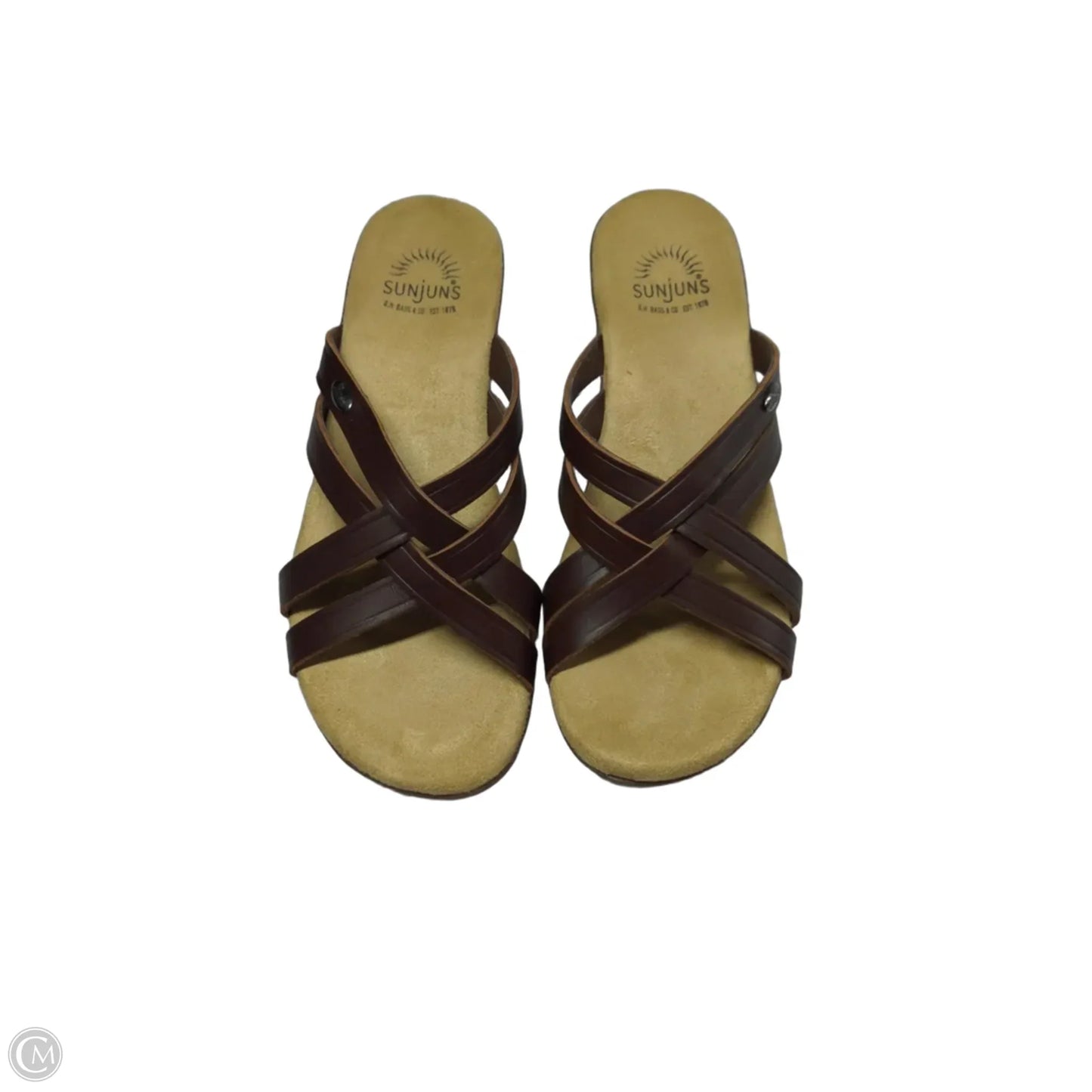 Sandals Heels Kitten By Clothes Mentor In Brown, Size: 6