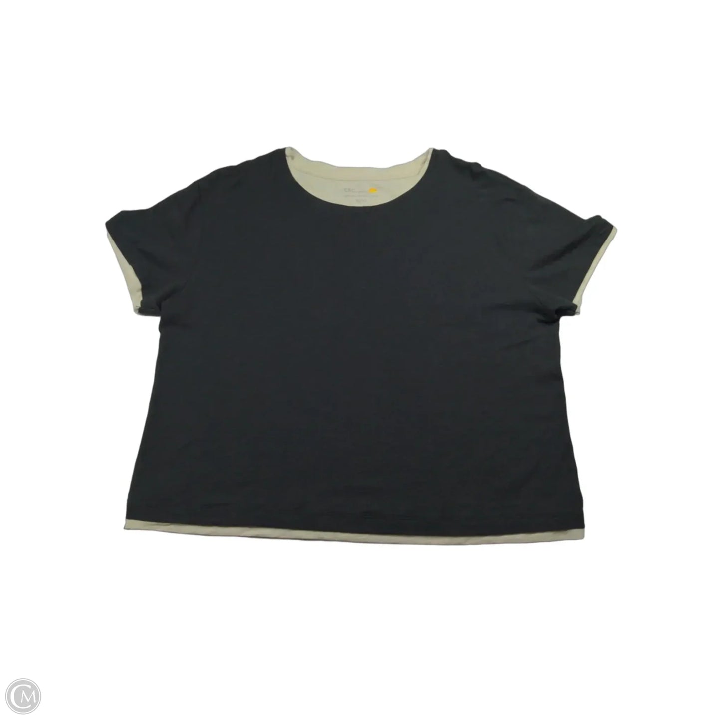 Top Short Sleeve Basic By C And C In Black & White, Size: Xl