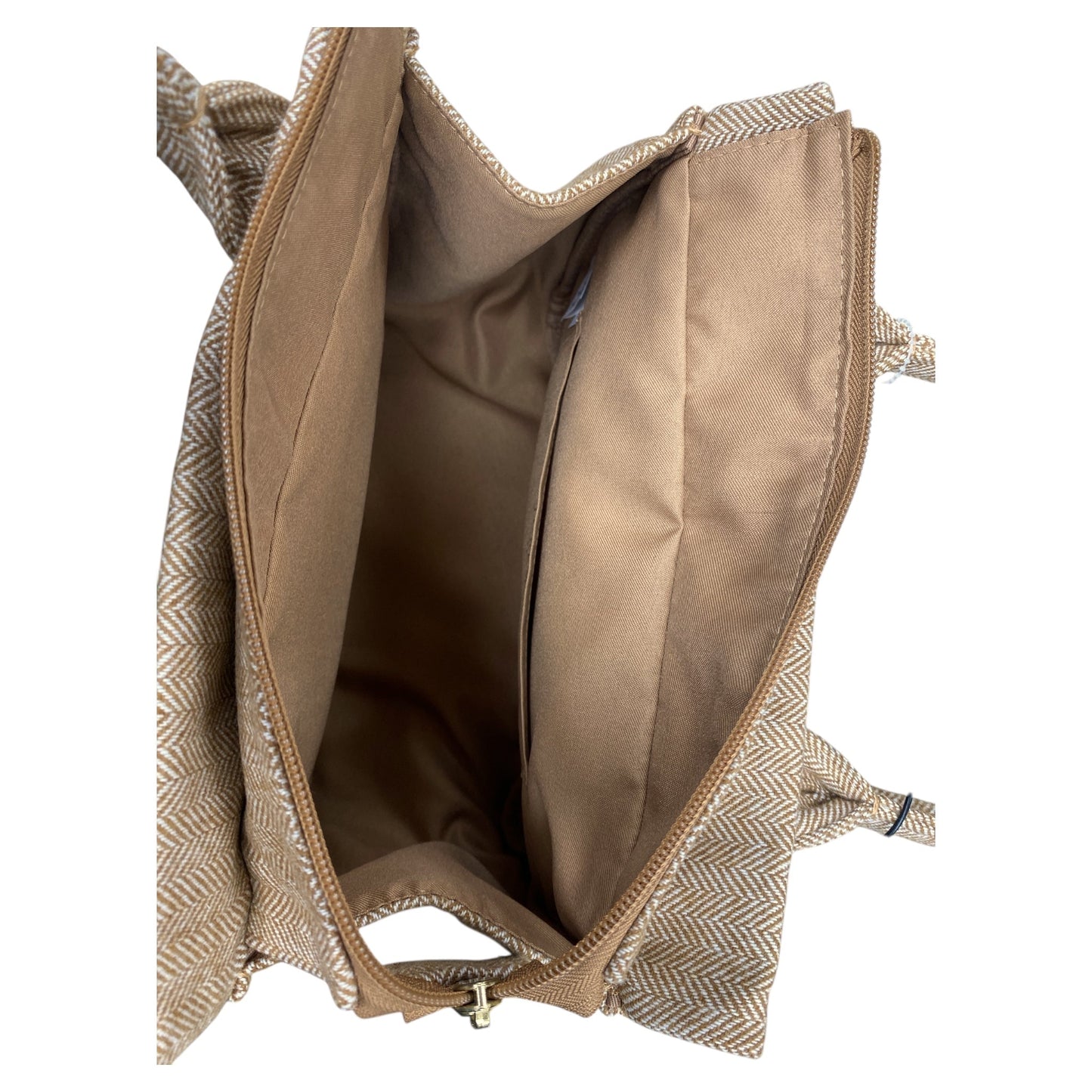 Handbag By J. Crew In Brown & White, Size:Medium