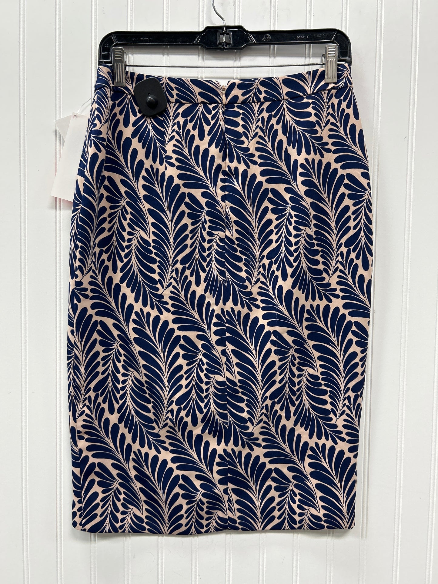 Skirt Midi By Ann Taylor In Blue & Cream, Size:4