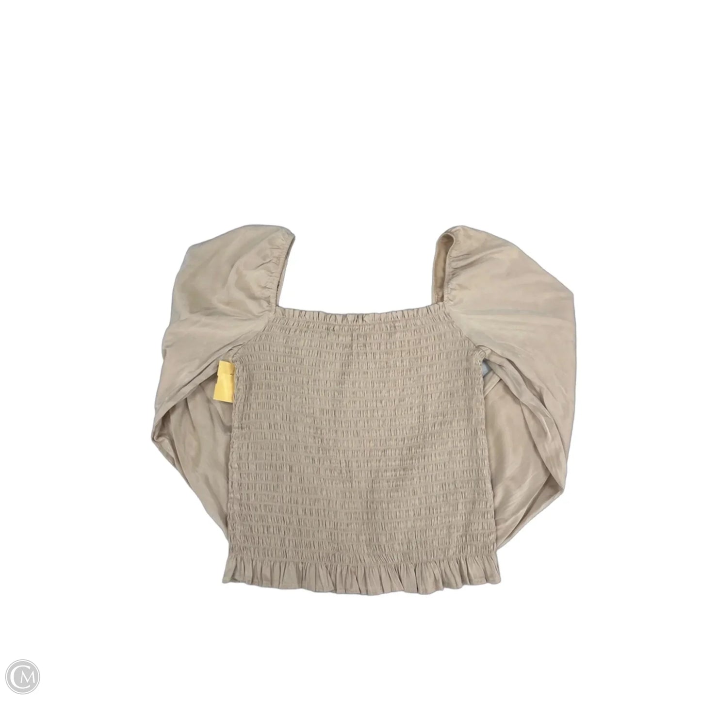Top Long Sleeve By Cme In Tan, Size: L