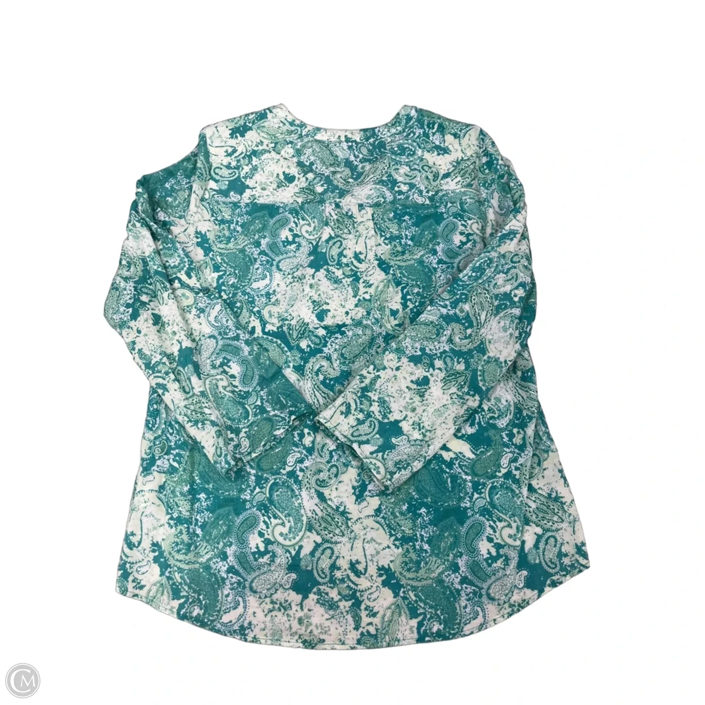 Top Long Sleeve By Notations In Teal, Size: L
