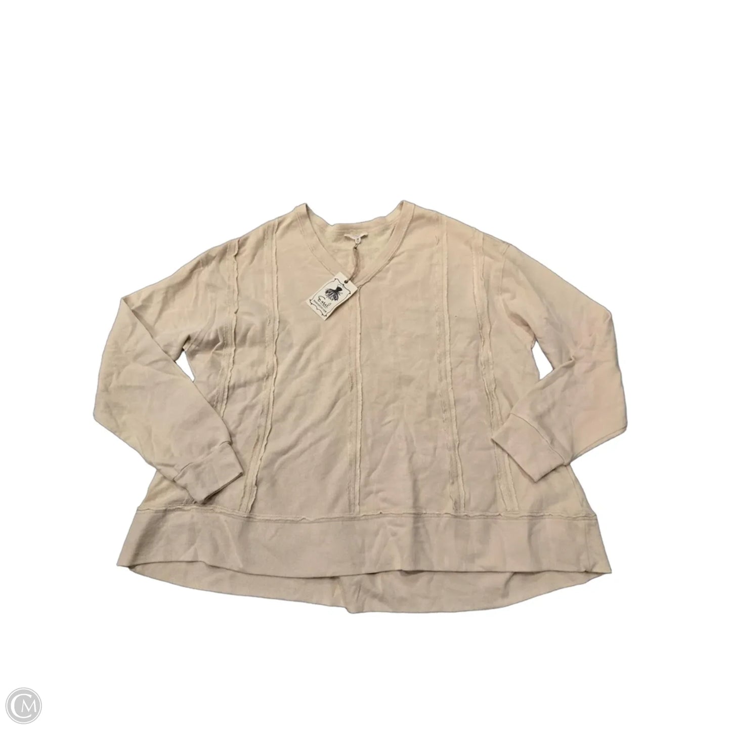 Top Long Sleeve By Easel In Cream, Size: M