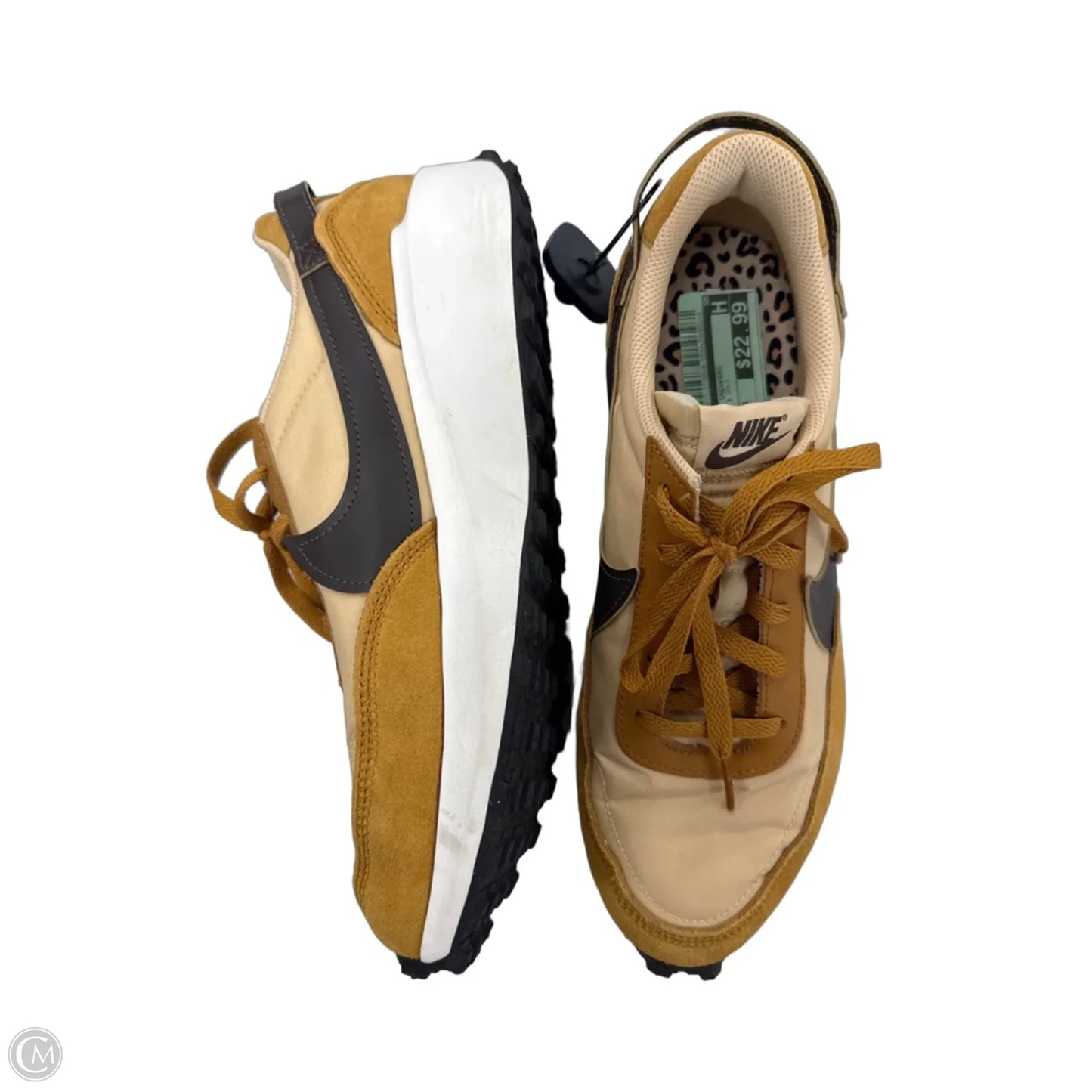 Shoes Sneakers By Nike In Brown & Gold, Size: 11