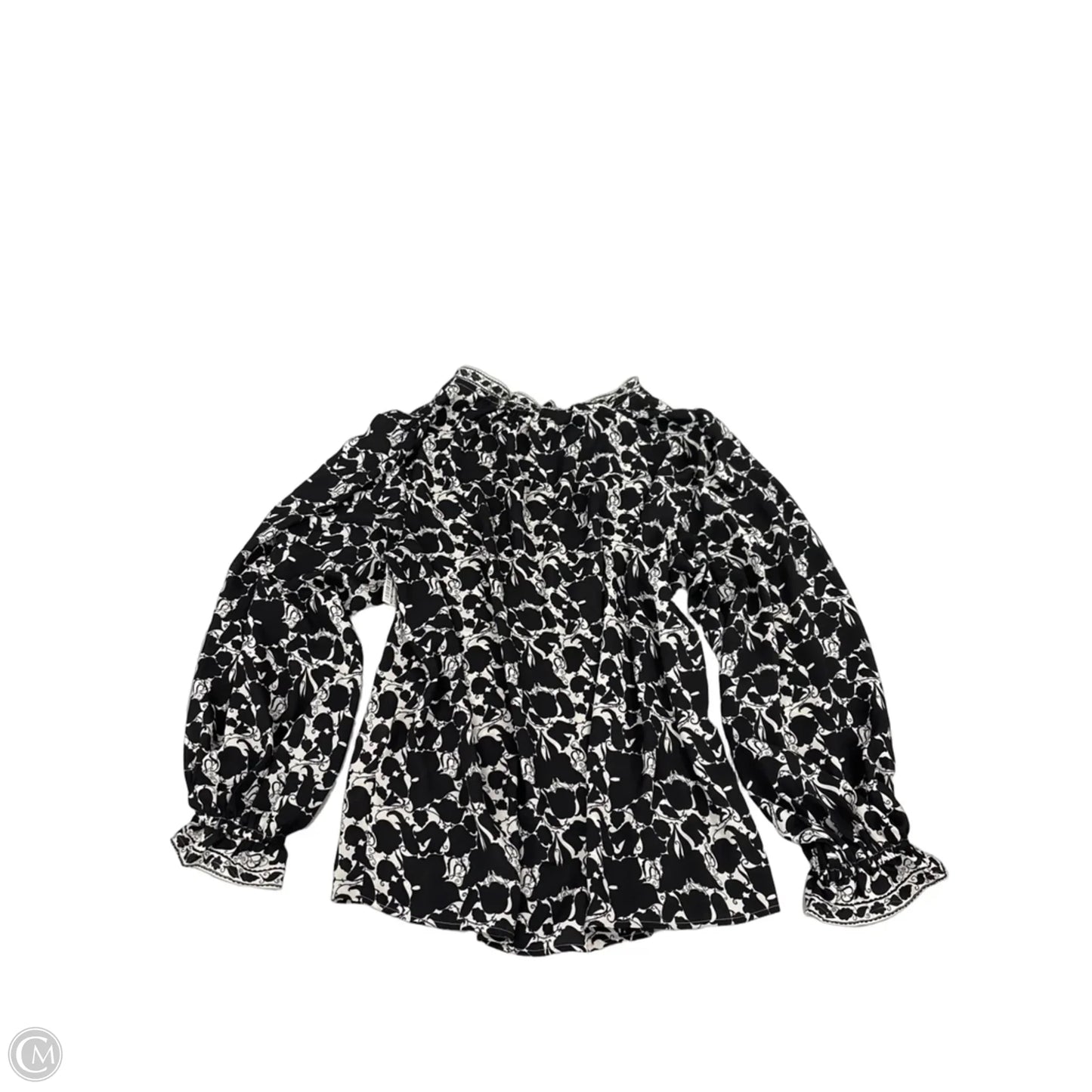Top Long Sleeve By Max Studio In Black & White, Size: 1x