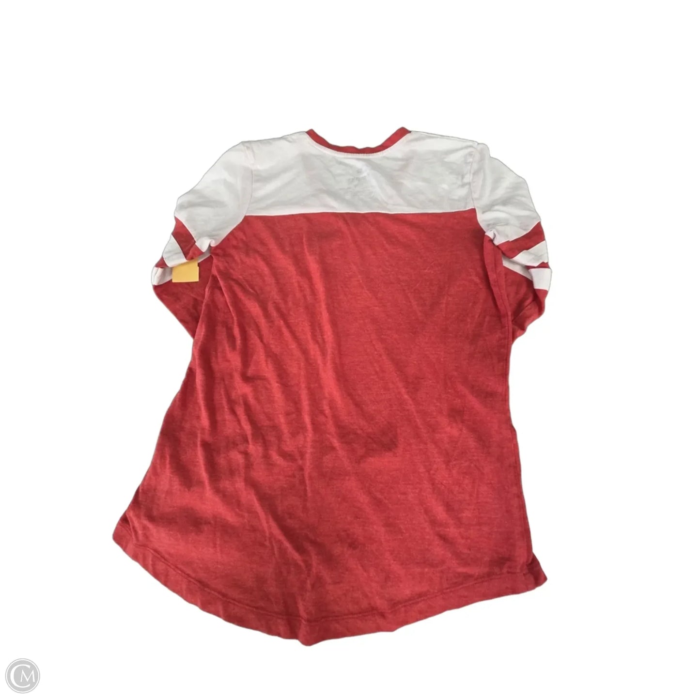 Top 3/4 Sleeve By Fanatics In Red & White, Size: S