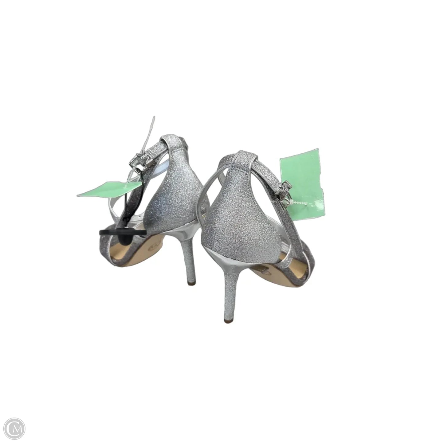 Sandals Heels Stiletto By Michael By Michael Kors In Silver, Size: 7