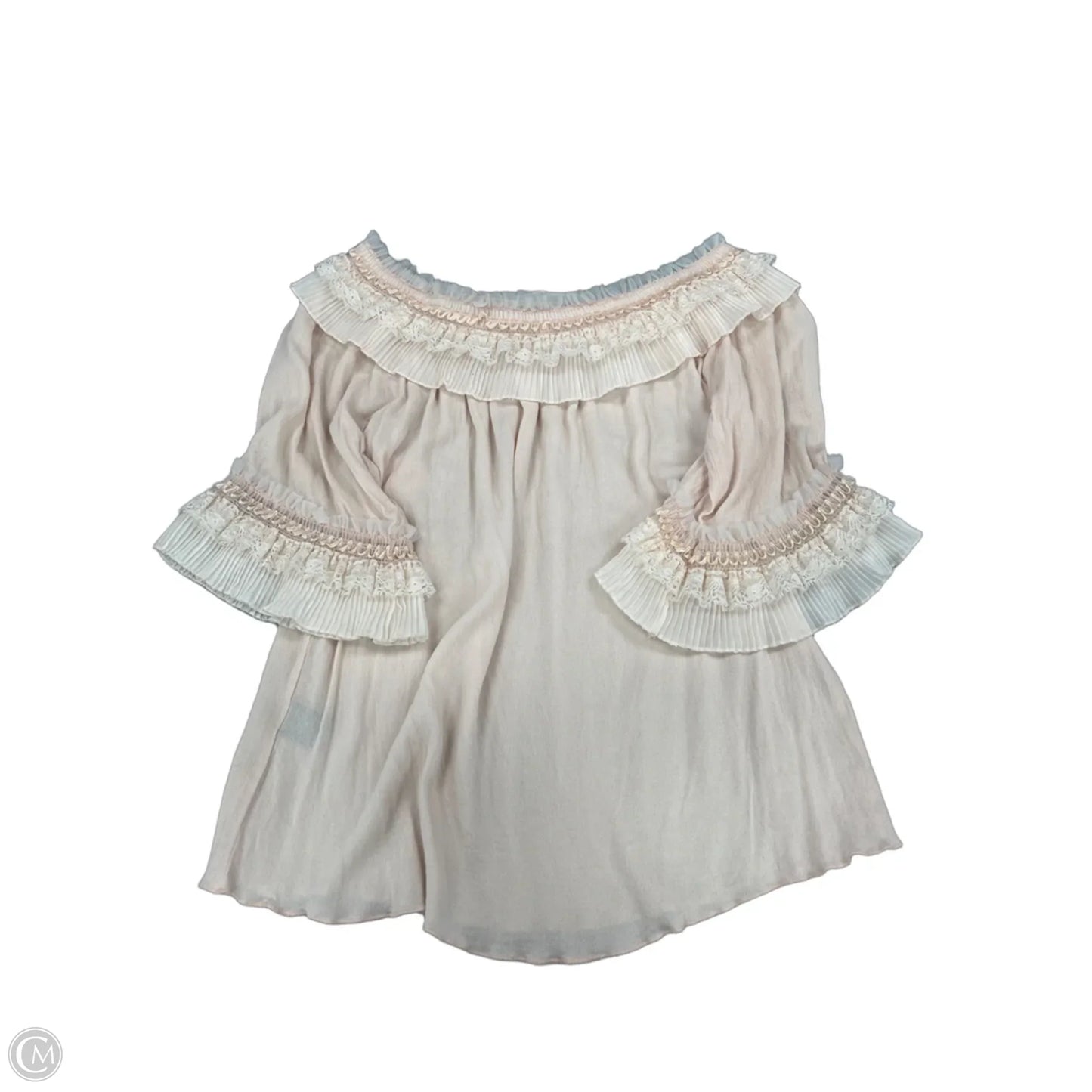 Top Short Sleeve By Pol In Peach, Size: M