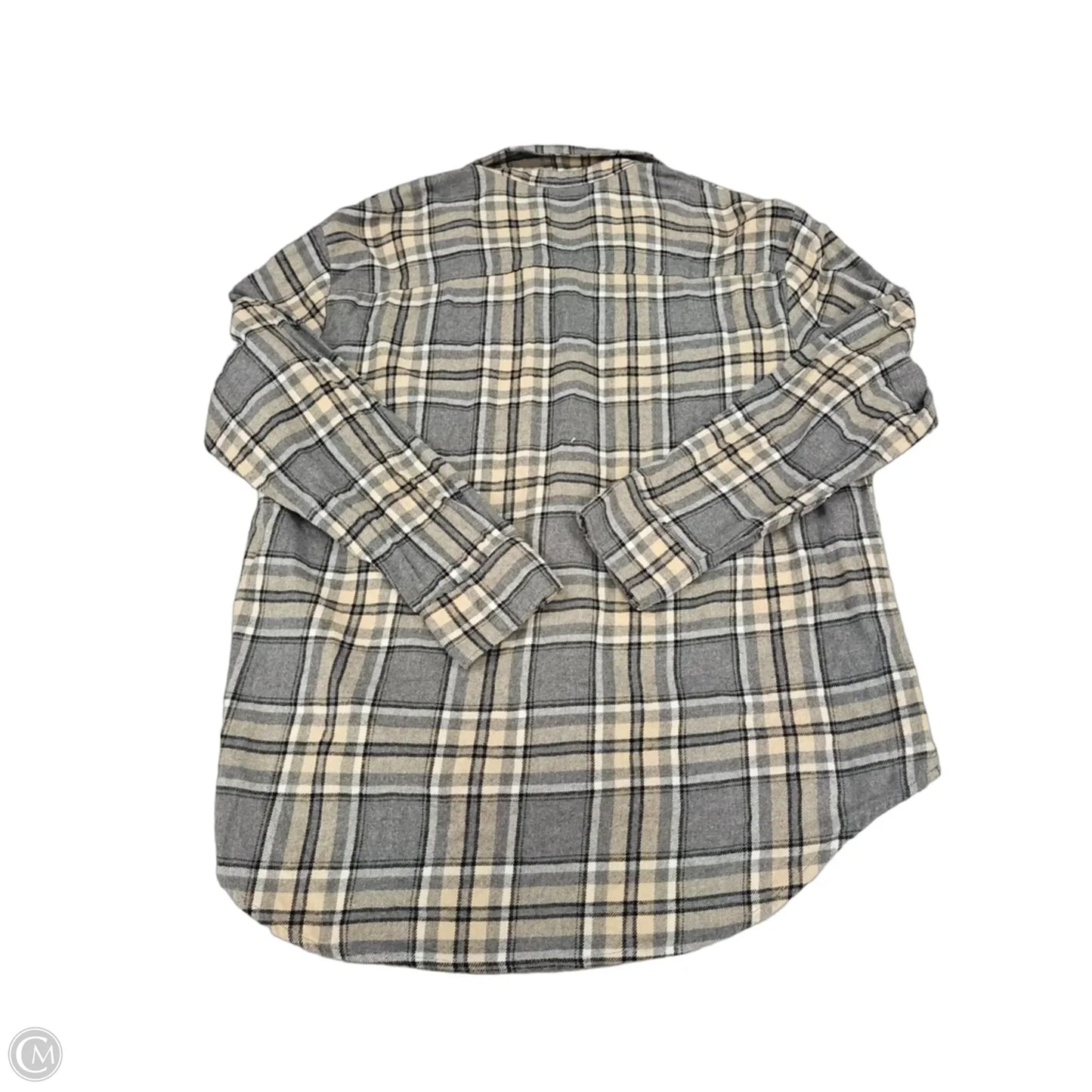 Top Long Sleeve By Old Navy In Plaid Pattern, Size: M