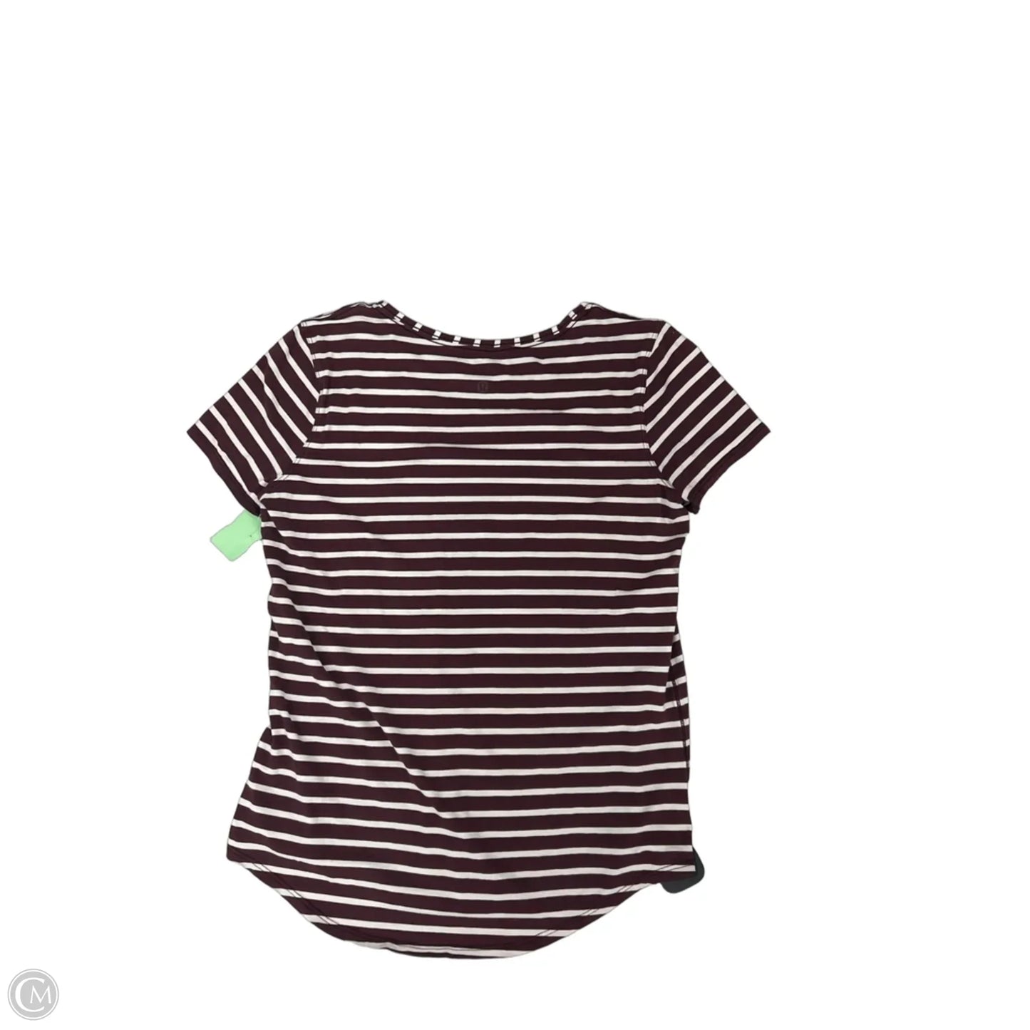 Top Short Sleeve By Lululemon In Striped Pattern, Size: 8
