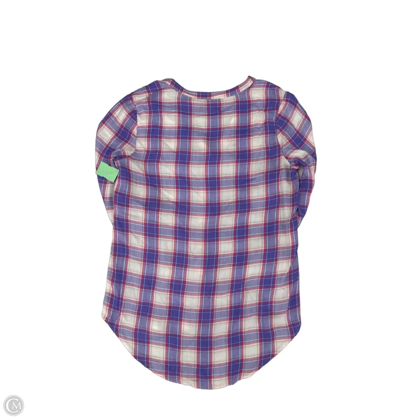 Top Long Sleeve By Max Jeans In Plaid Pattern, Size: S