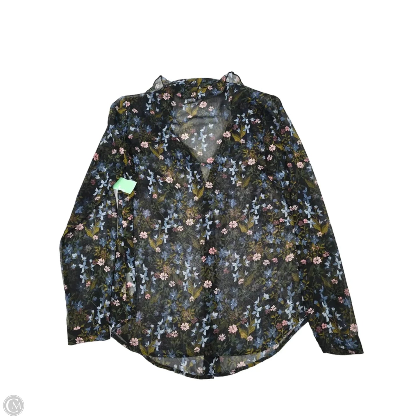 Top Long Sleeve By Cabi In Floral Print, Size: S