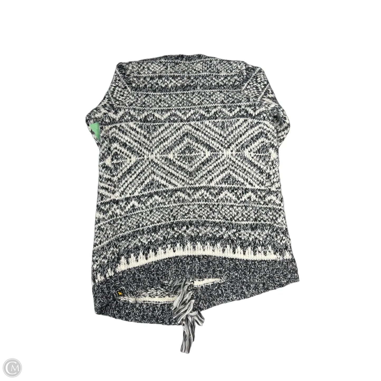 Sweater Cardigan By Eddie Bauer In Black & White, Size: L