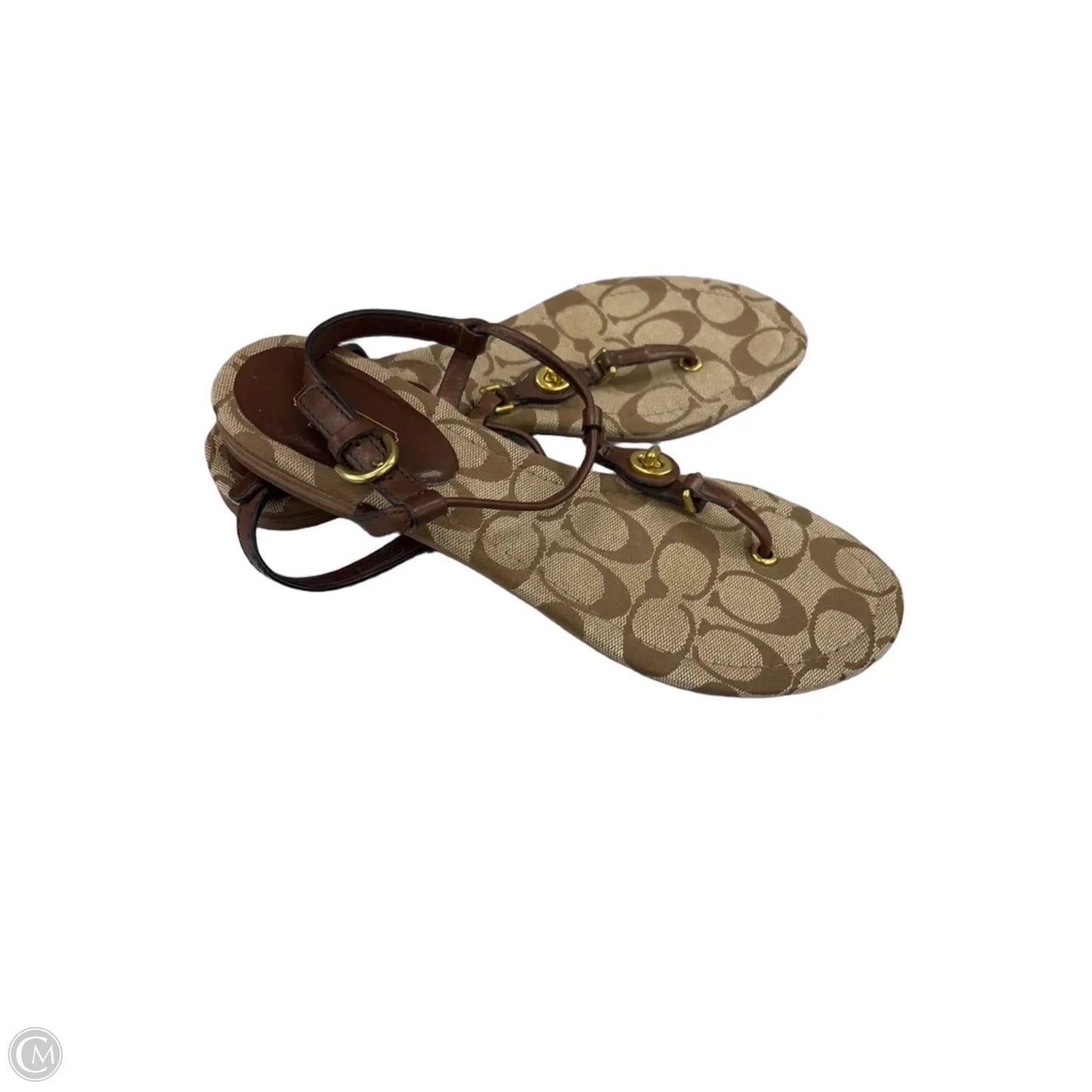 Sandals Designer By Coach In Brown, Size: 8.5