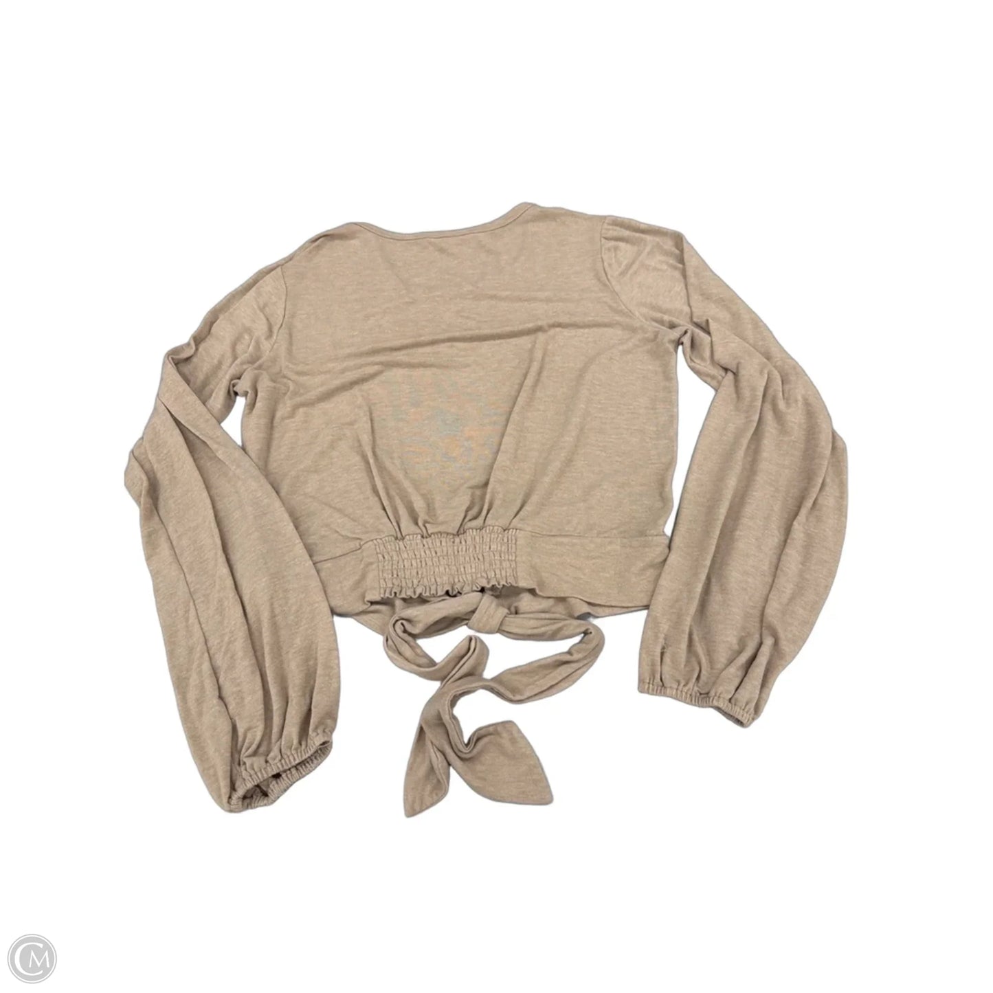 Top Long Sleeve By Cmb In Beige, Size: M