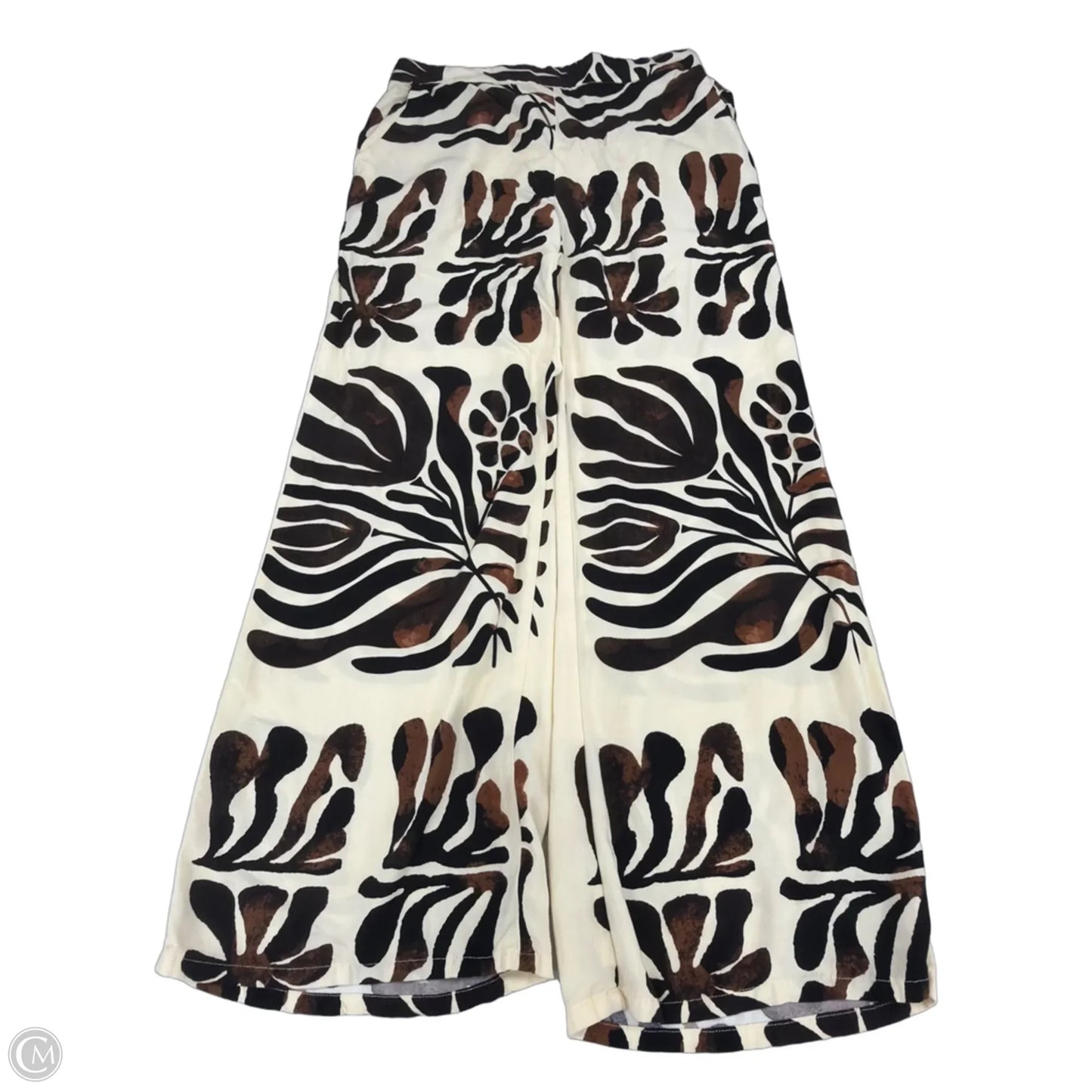 Top 2pc Long Sleeve By Tahari In Brown & Cream, Size: M