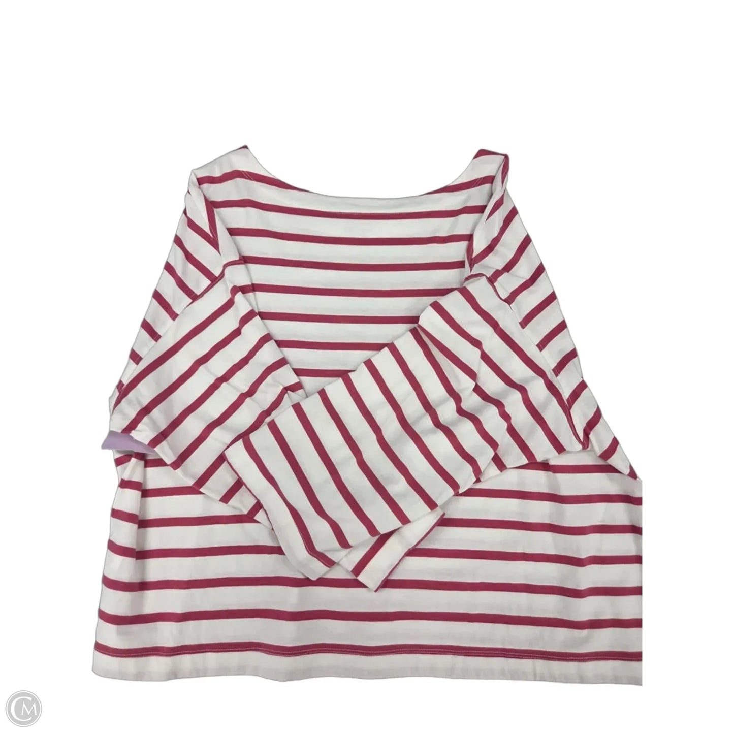 Top 3/4 Sleeve By Old Navy In Pink & White, Size: Xxl