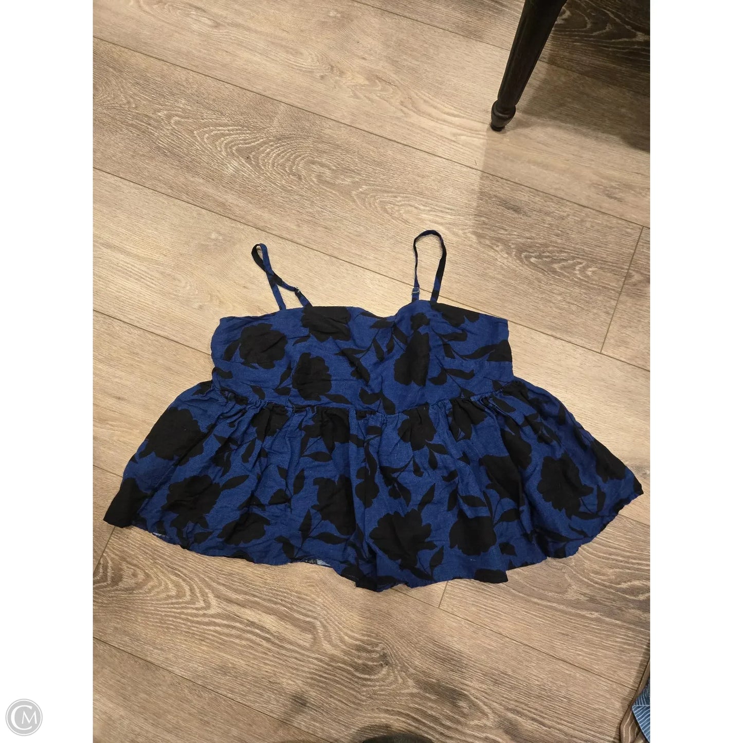Tank Top Designer By Kate Spade In Black & Blue, Size: 1x