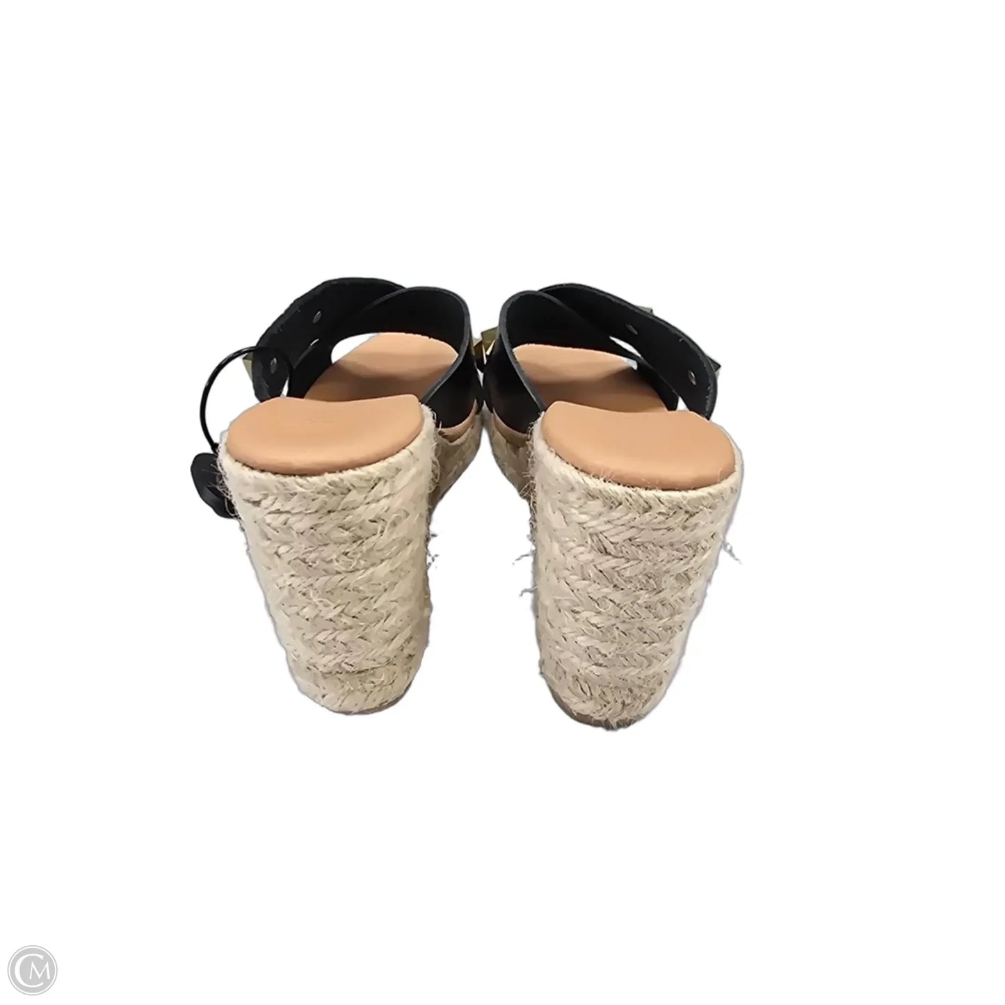Sandals Heels Wedge By Cme In Black & Cream, Size: 7.5