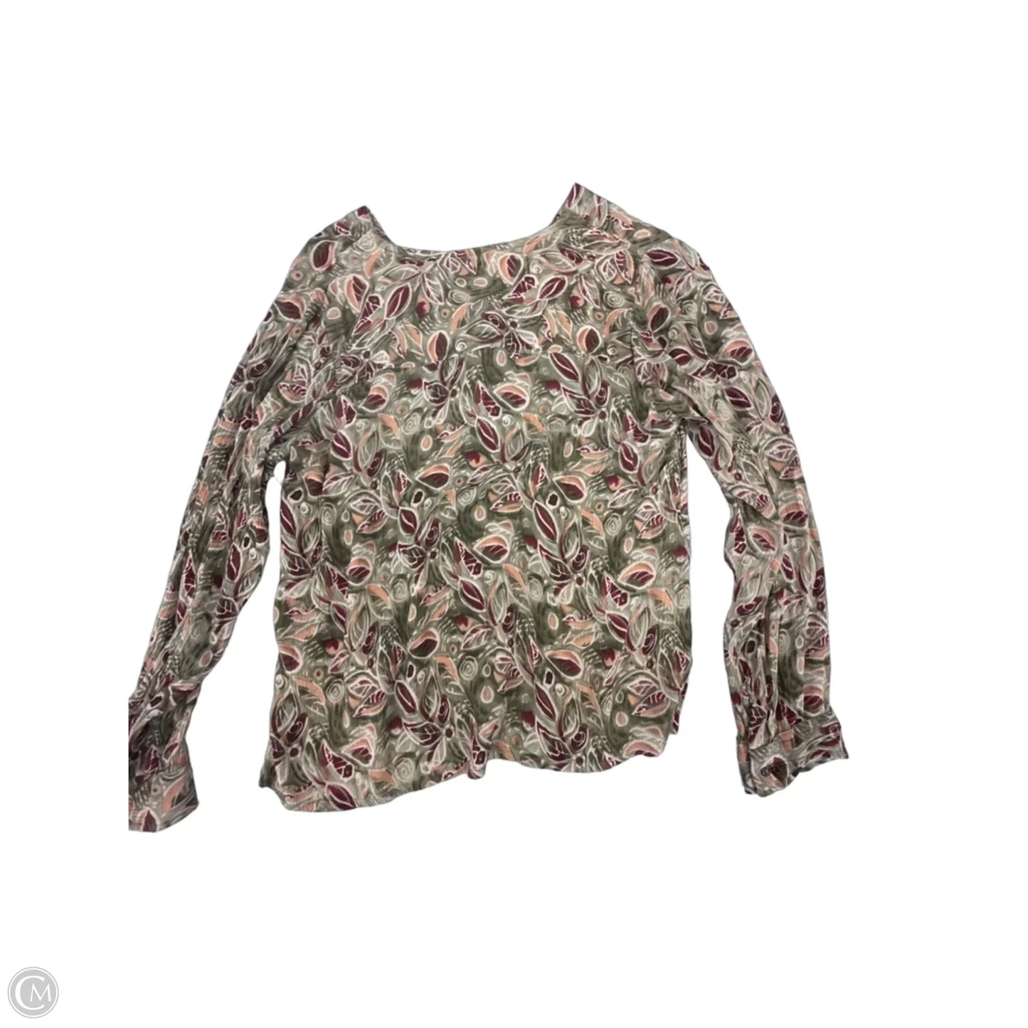Top Long Sleeve By Cmf In Green, Size: L