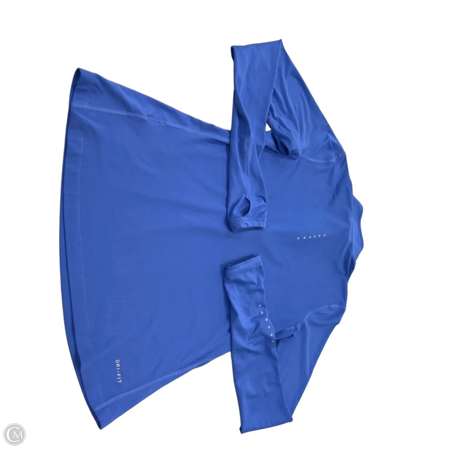 Athletic Top Long Sleeve Collar By Nike In Blue, Size: S