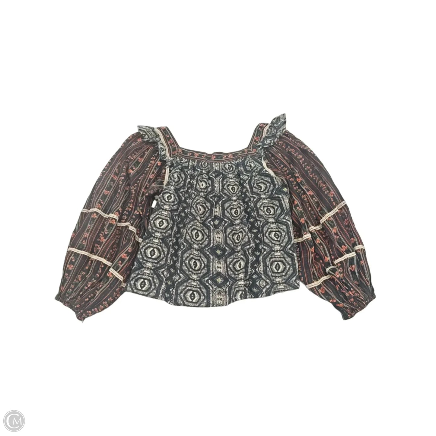 Top Long Sleeve By Free People In Floral Print, Size: M
