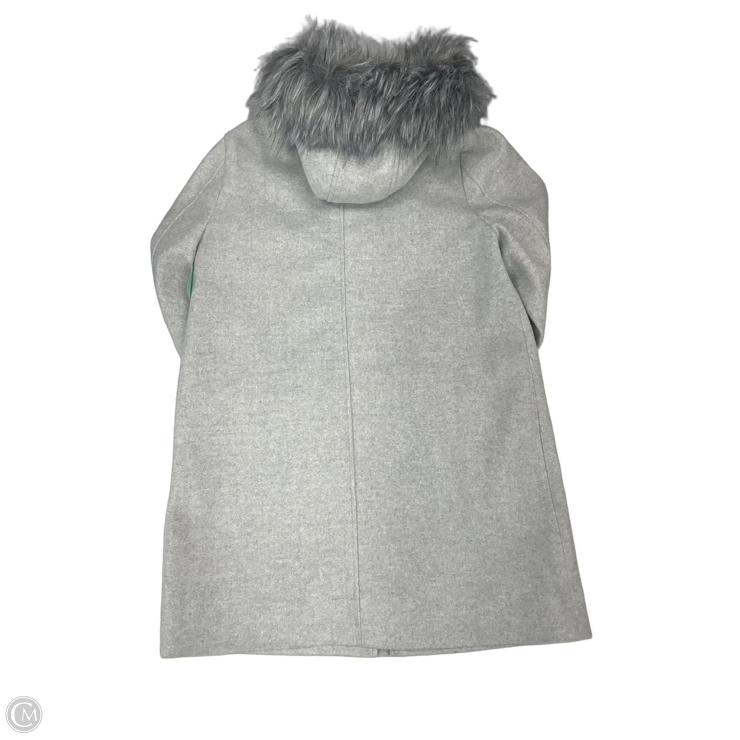 Coat Faux Fur & Sherpa By Nine West In Grey, Size: Xl
