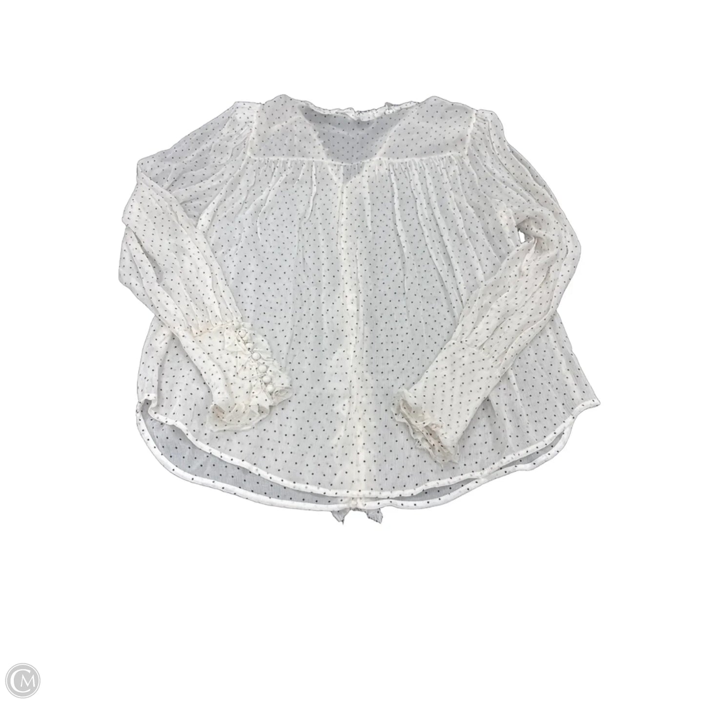 Top Long Sleeve By Cme In White, Size: S
