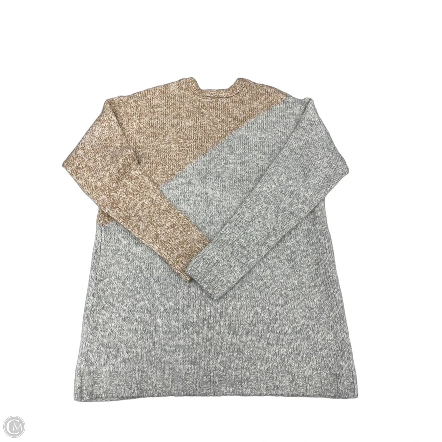 Sweater Cardigan By Cabi In Grey & Tan, Size: S