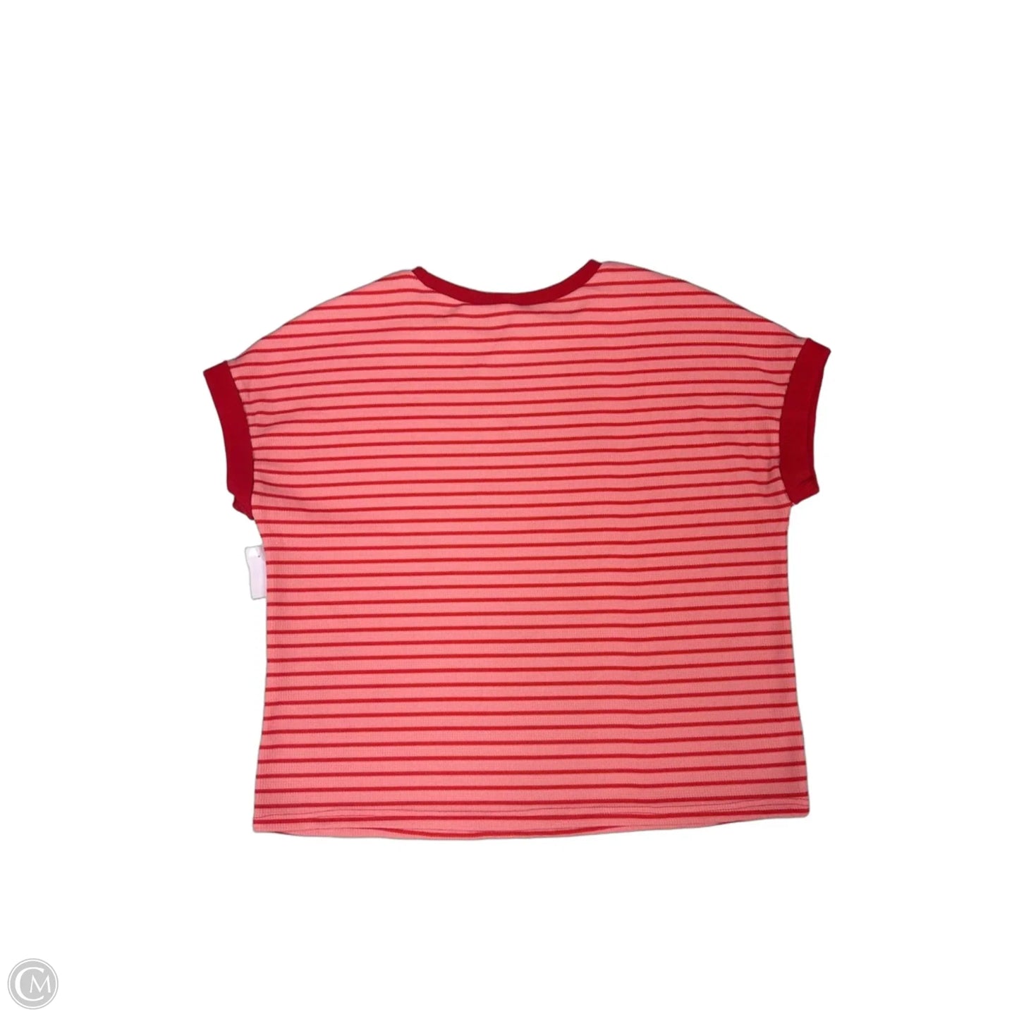 Top Short Sleeve By Cme In Pink & Red, Size: L