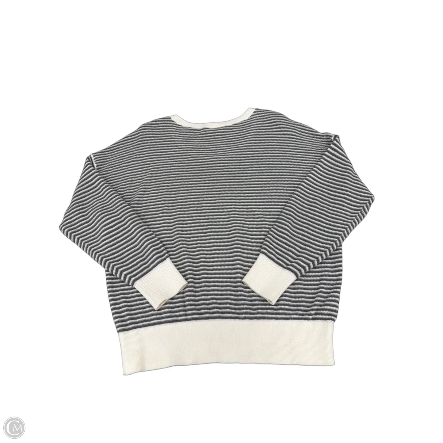 Sweater By Loft In Cream & Grey, Size: L