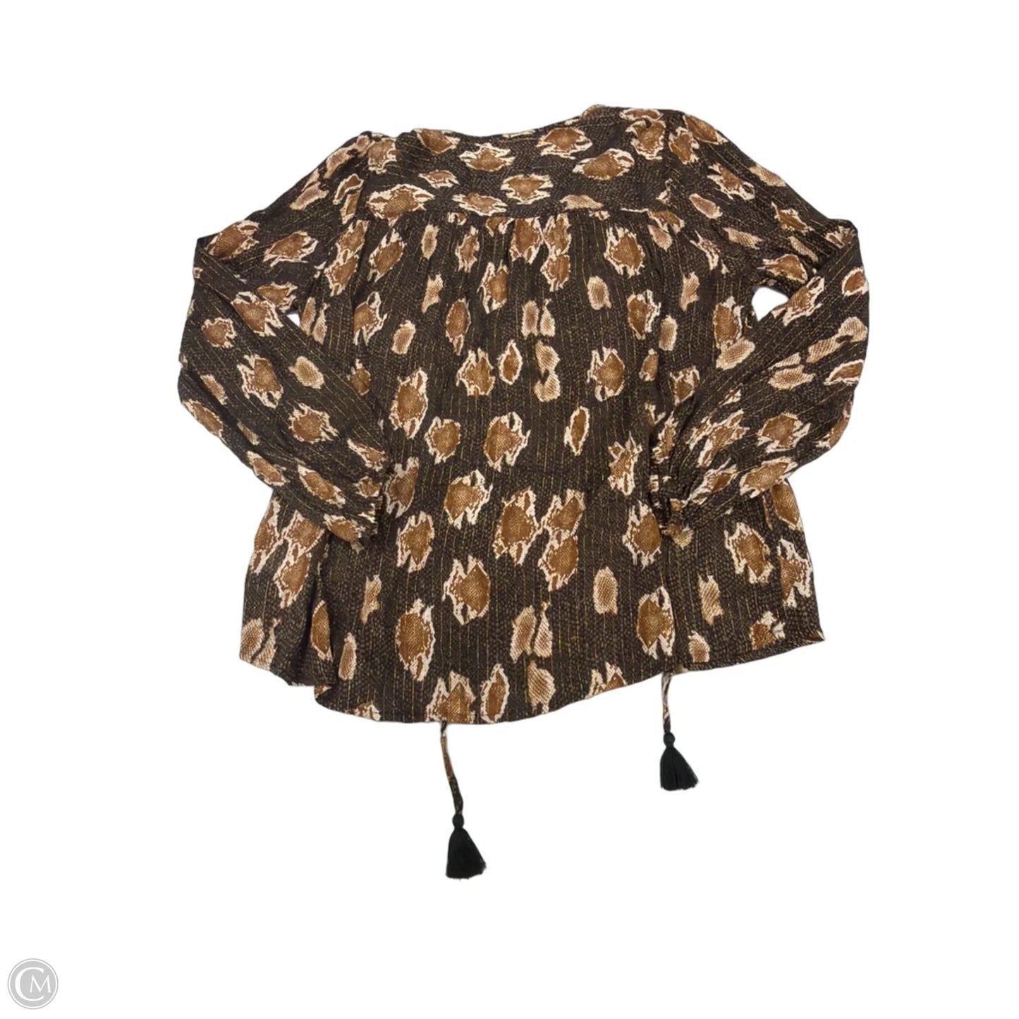 Top Long Sleeve By Savanna Jane In Brown, Size: S