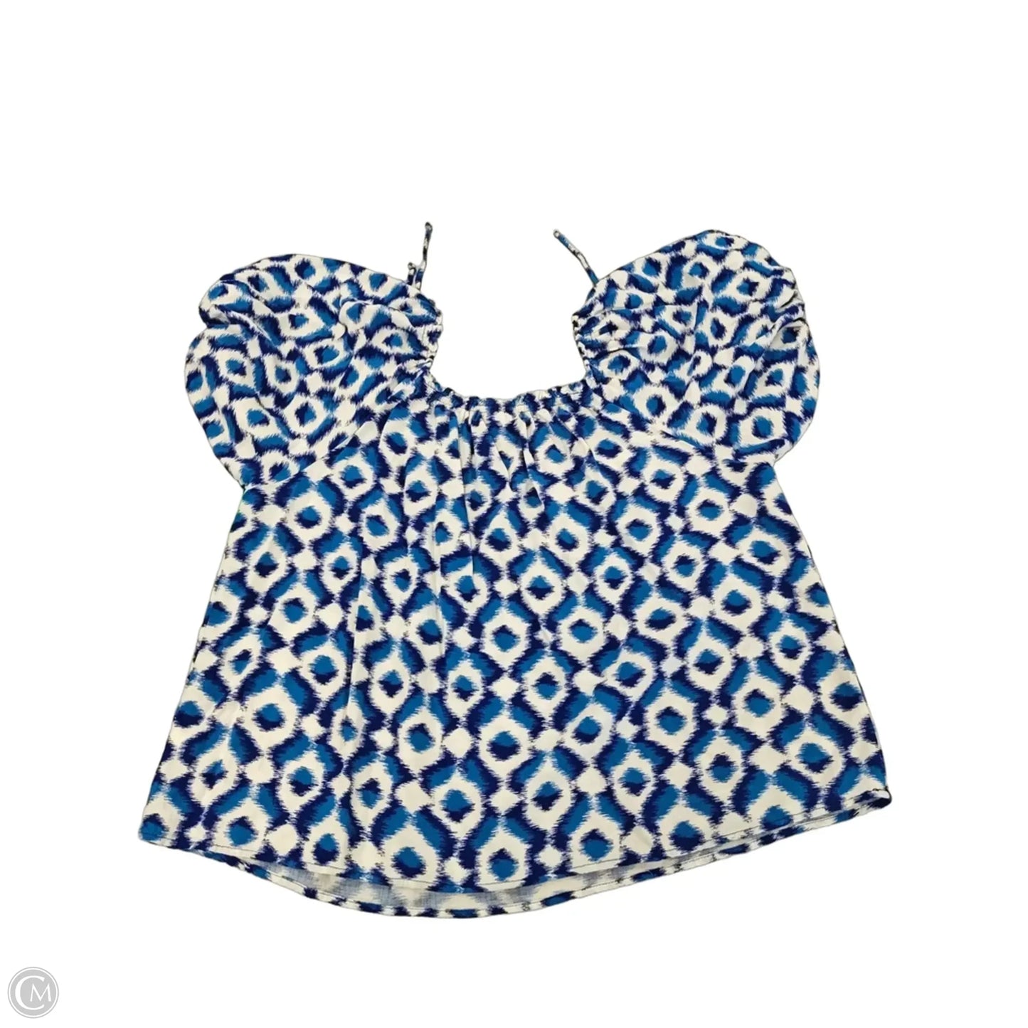 Top Short Sleeve By Knox Rose In Blue & White, Size: M