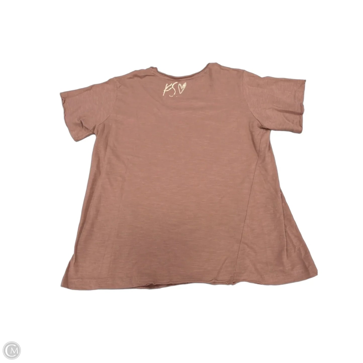 Top Short Sleeve By Cme In Taupe, Size: Xs
