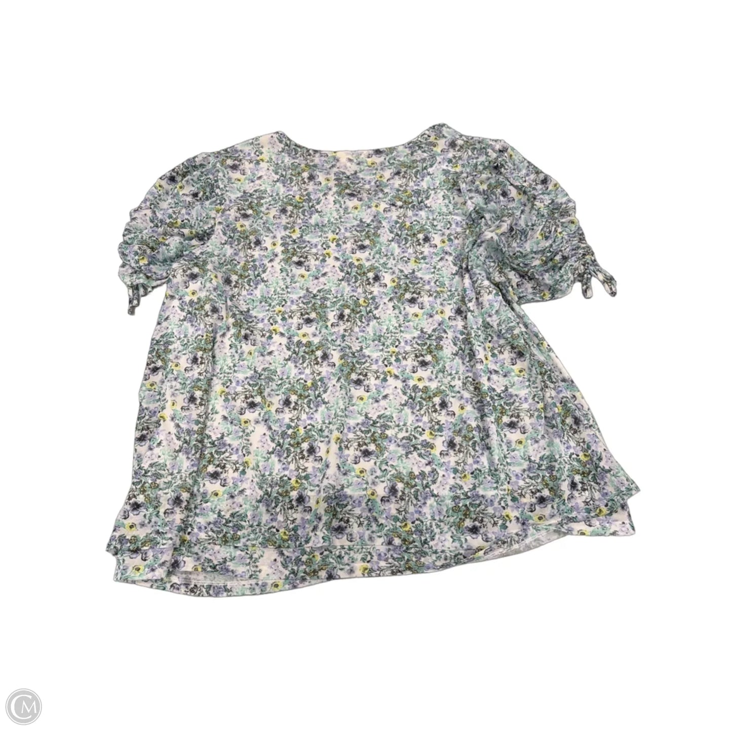 Top Short Sleeve By Emaline In Green & Purple, Size: 2x