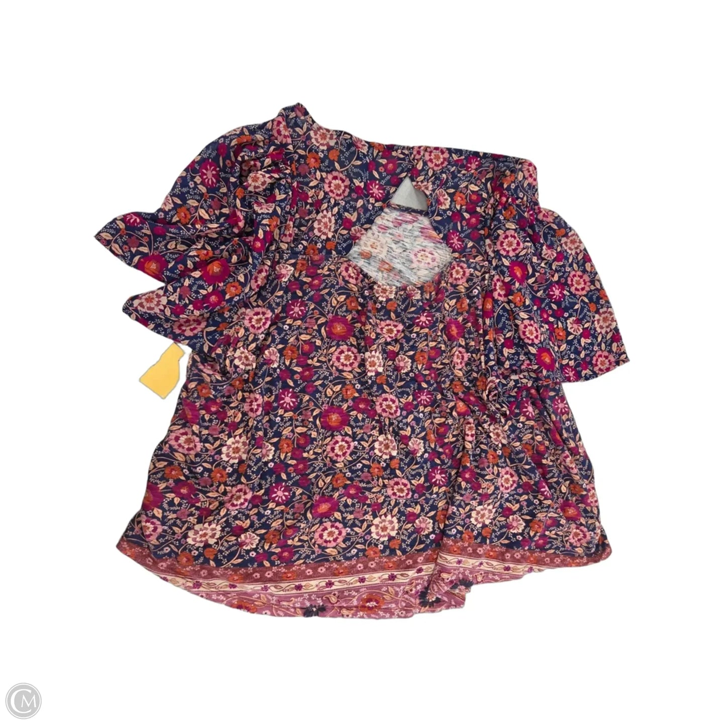 Top Short Sleeve By Lucky Brand In Floral Print, Size: 3x