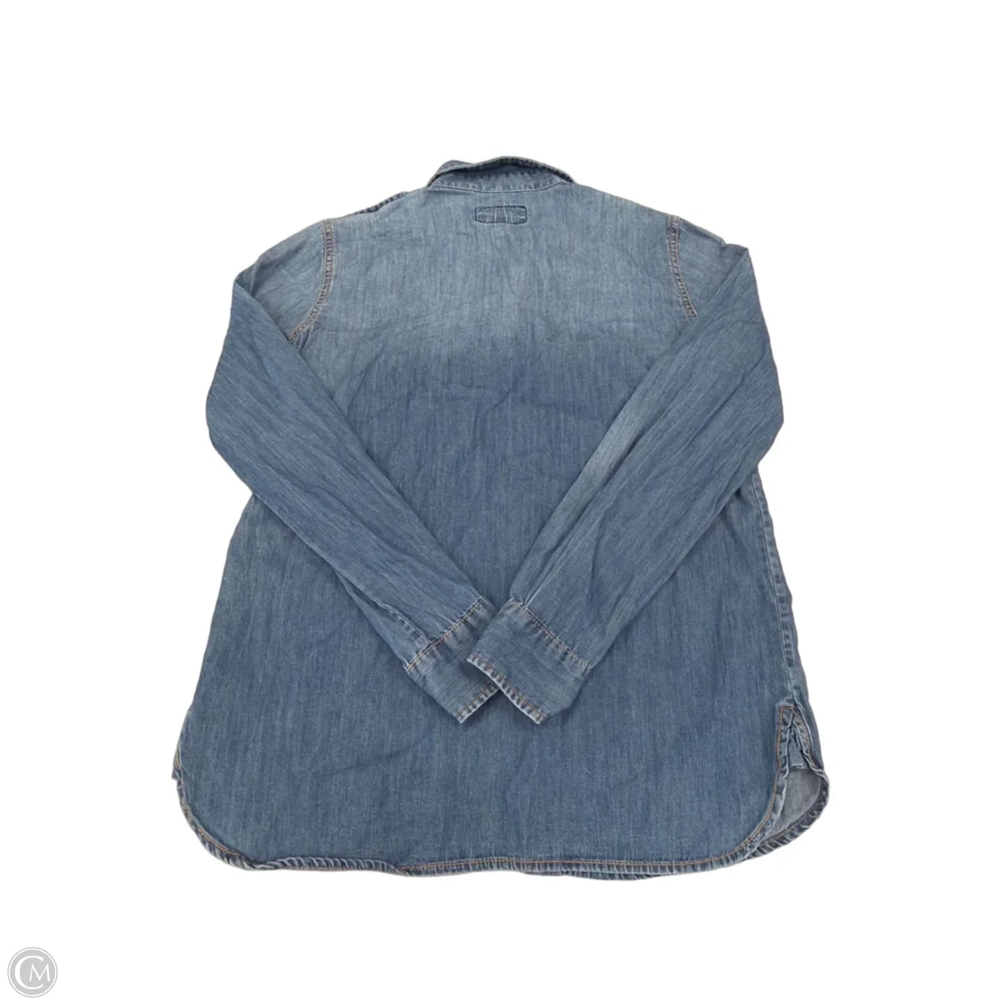 Top Long Sleeve By Current Elliott In Blue Denim, Size: M