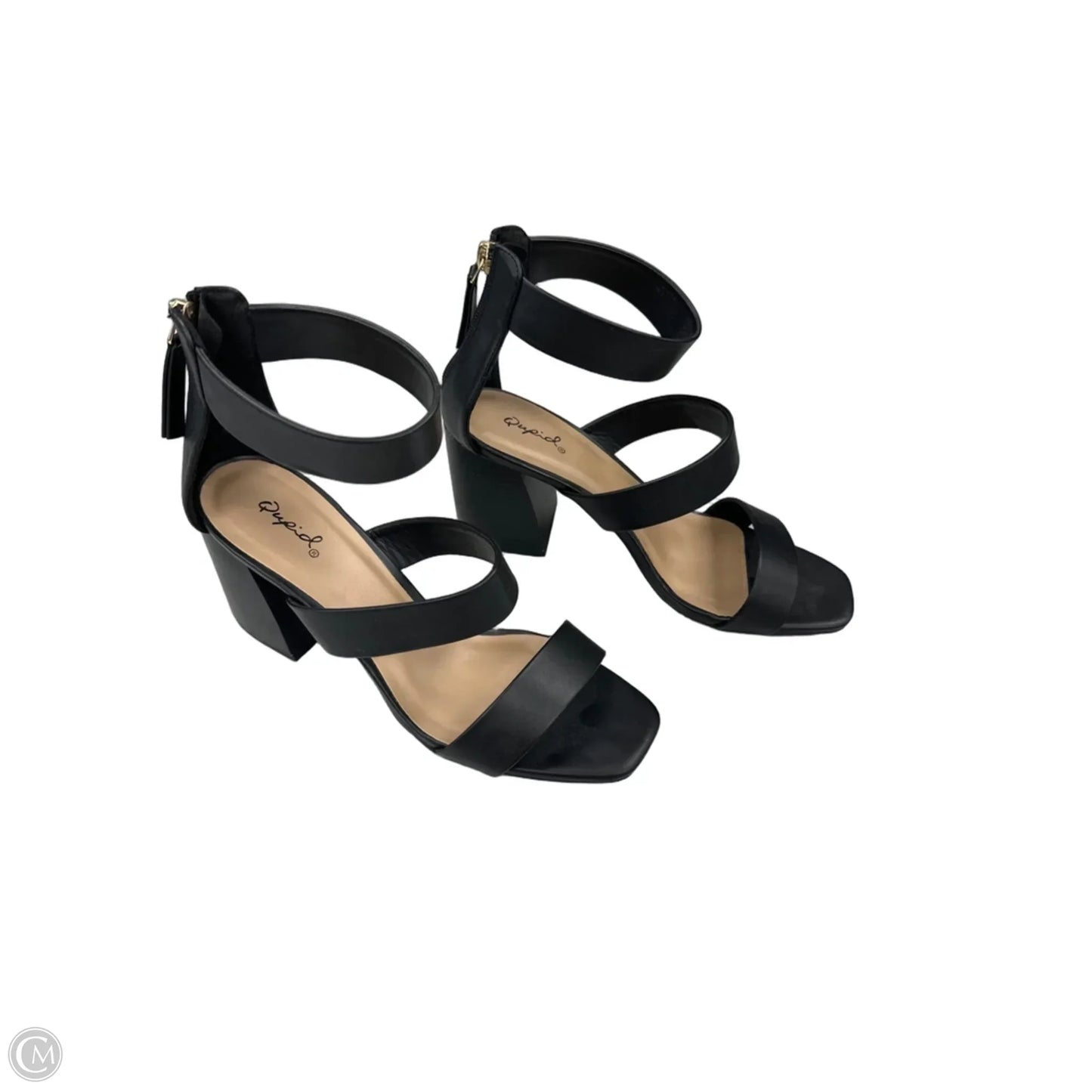 Sandals Heels Block By Qupid In Black, Size: 8