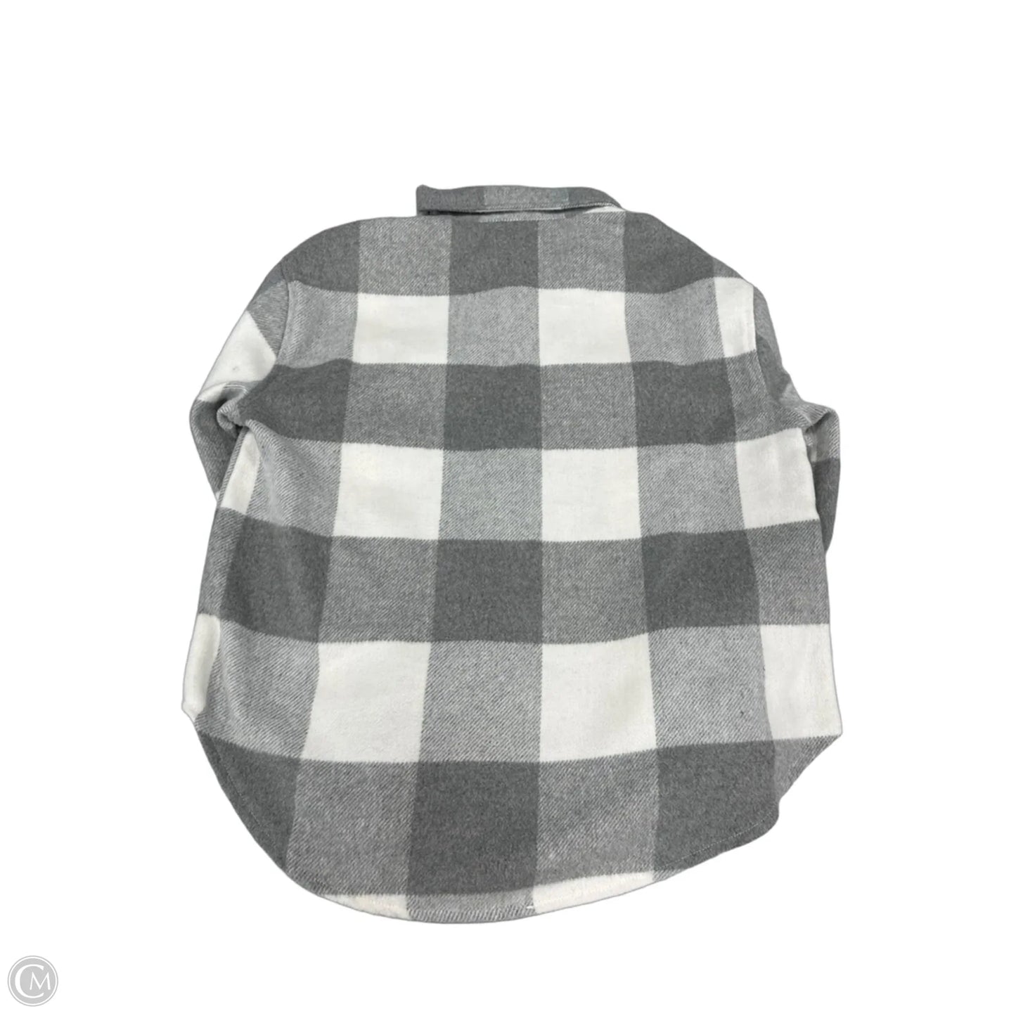 Jacket Shirt By Love Tree In Grey & White, Size: L