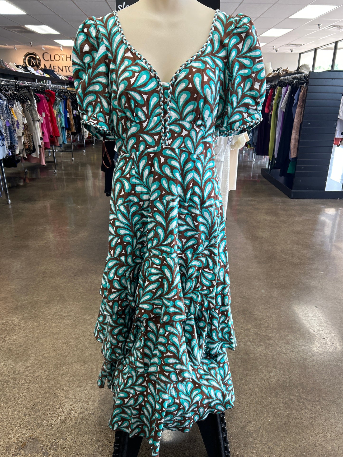 Dress Designer By Diane Von Furstenberg In Brown & Green, Size:8