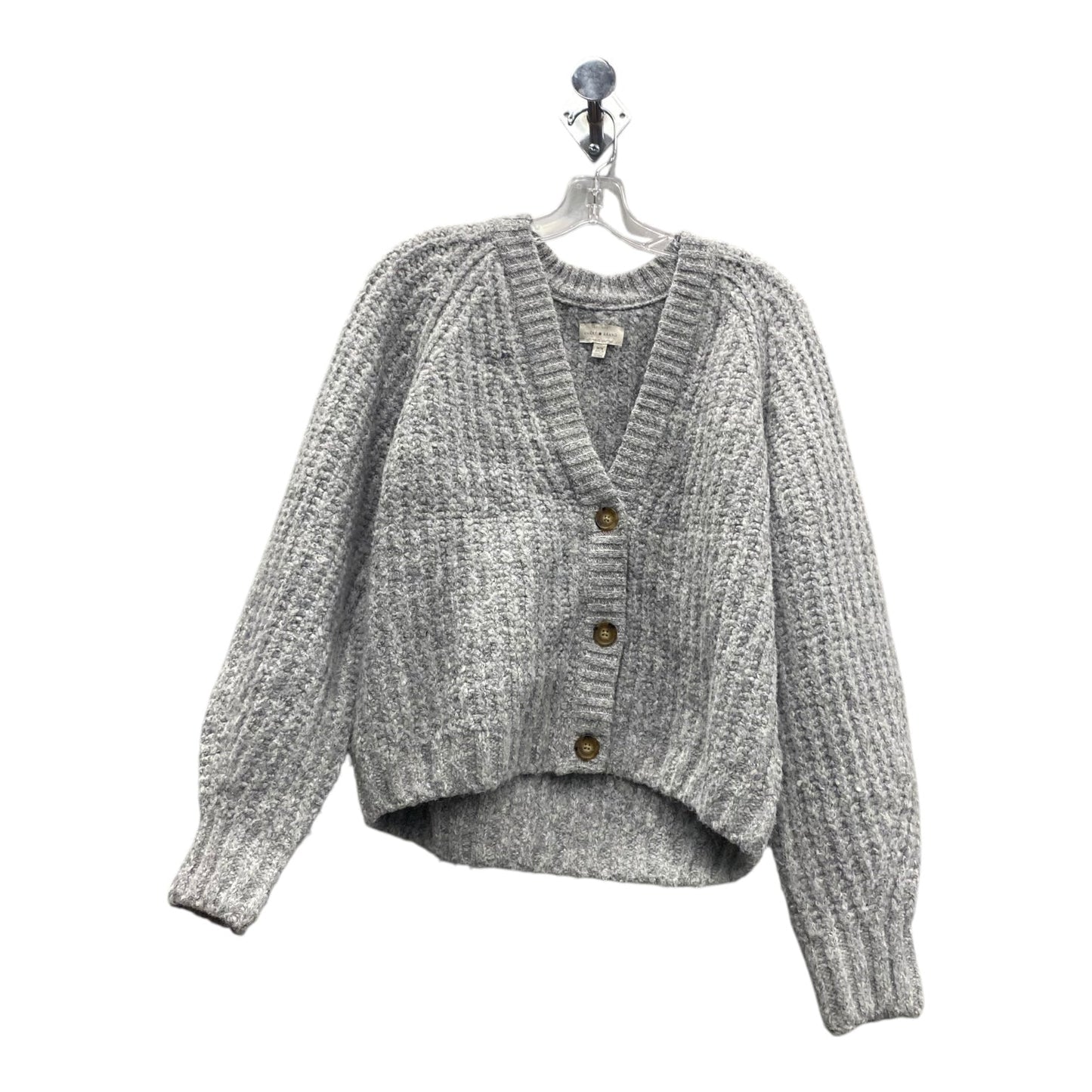 Sweater Cardigan By Lucky Brand In Grey, Size:M