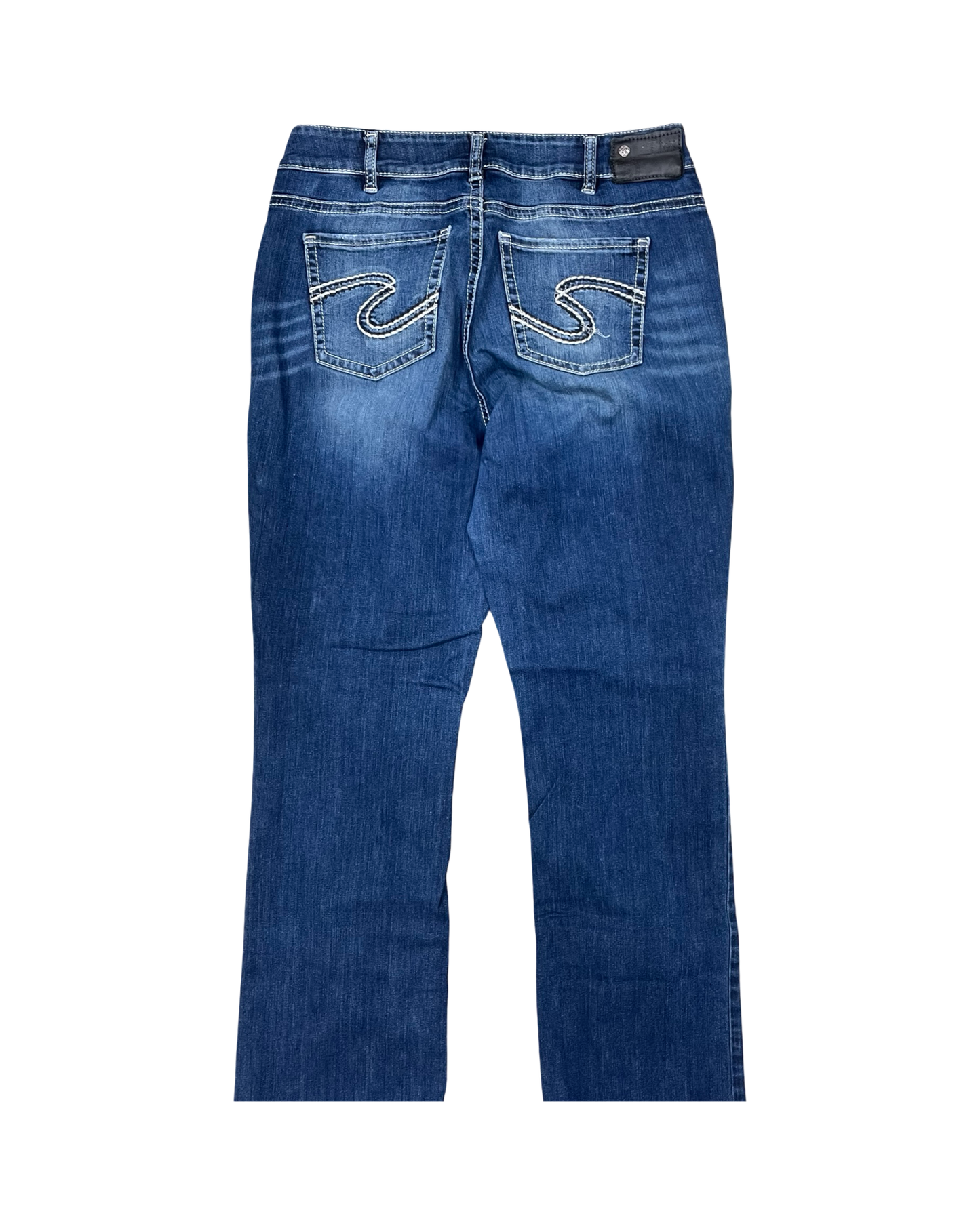 Jeans Boot Cut By Silver In Blue Denim, Size:14