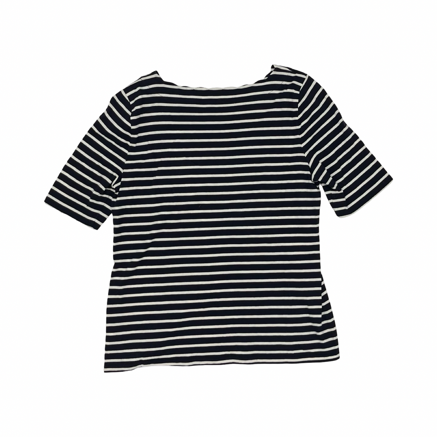 Top Ss Basic By Talbots In Blue & White, Size:L