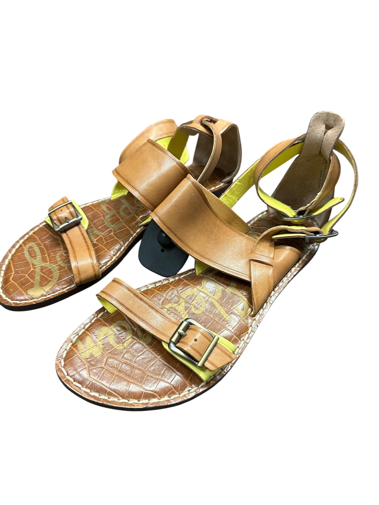 Sandals Flats By Sam Edelman In Brown & Green, Size:6