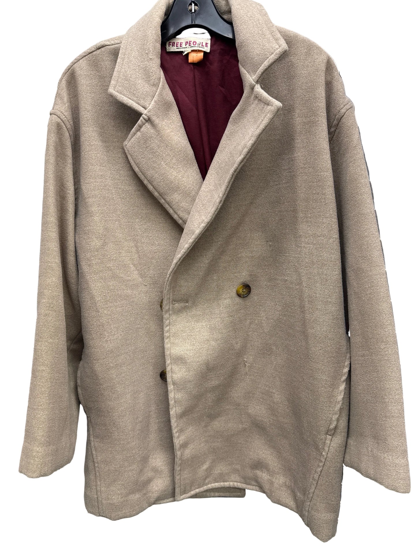 Coat Wool By Free People In Tan, Size:S