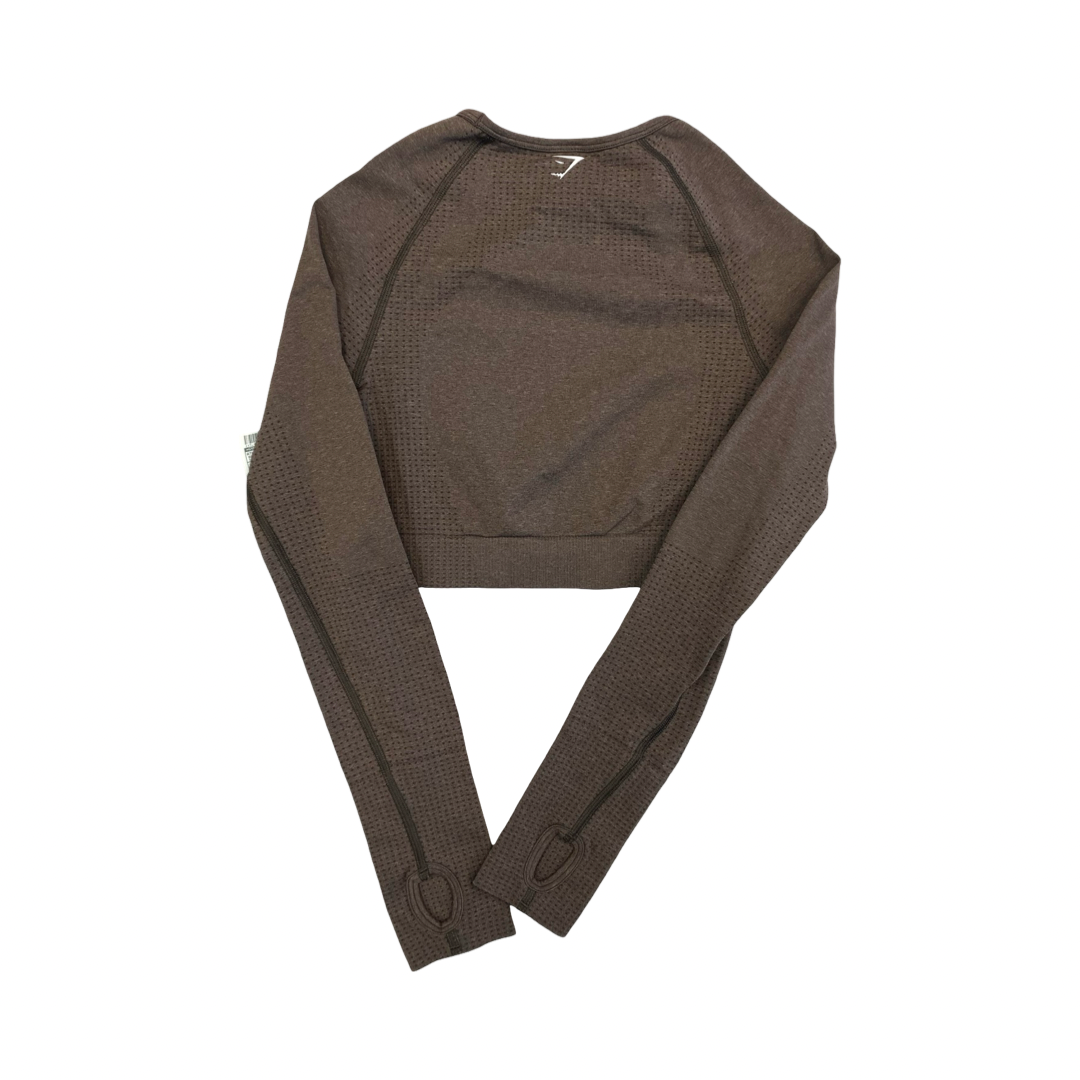 Athletic Top Ls Crewneck By Gym Shark In Brown, Size:S