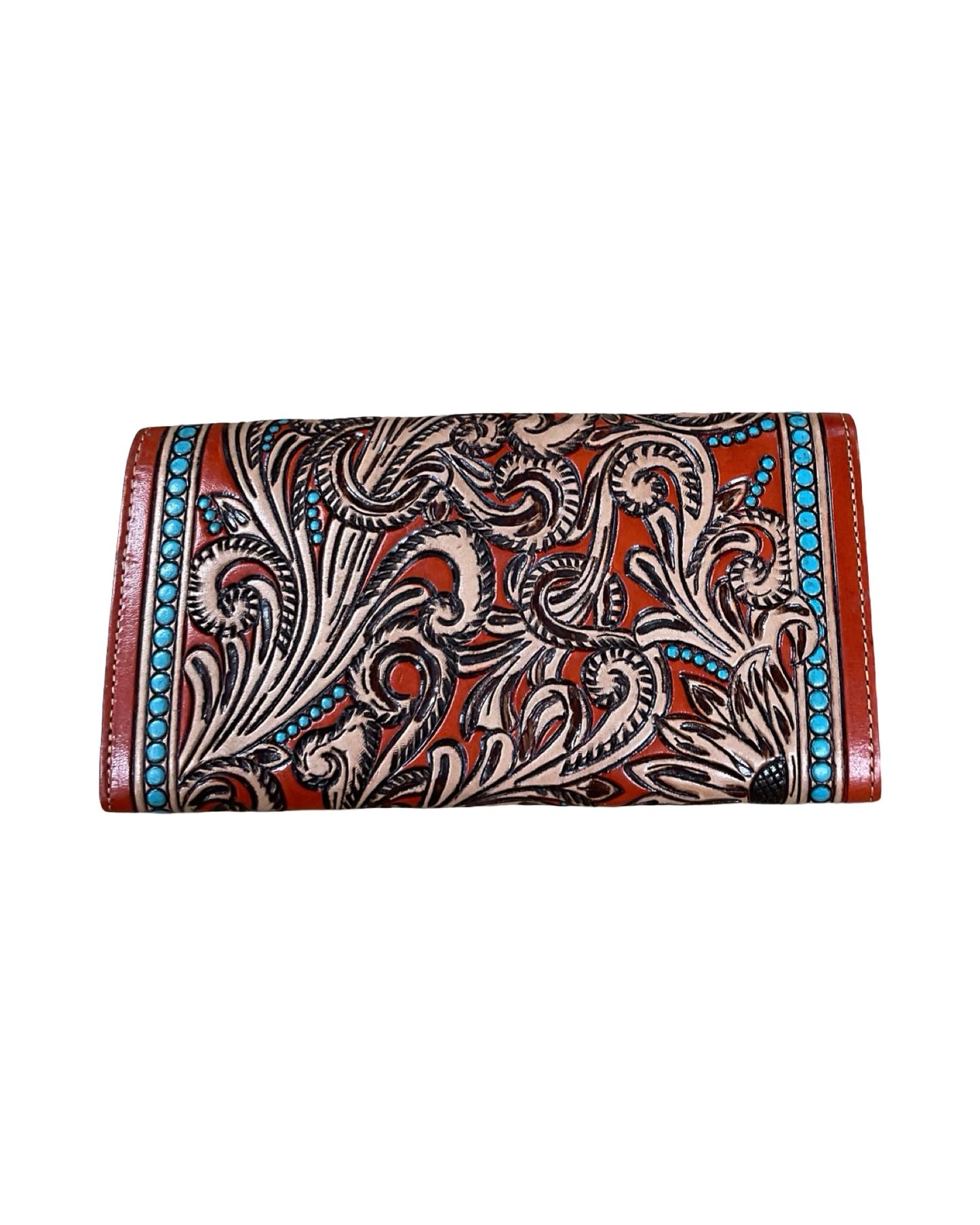 Wallet By Clothes Mentor In Brown & Orange, Size:Medium
