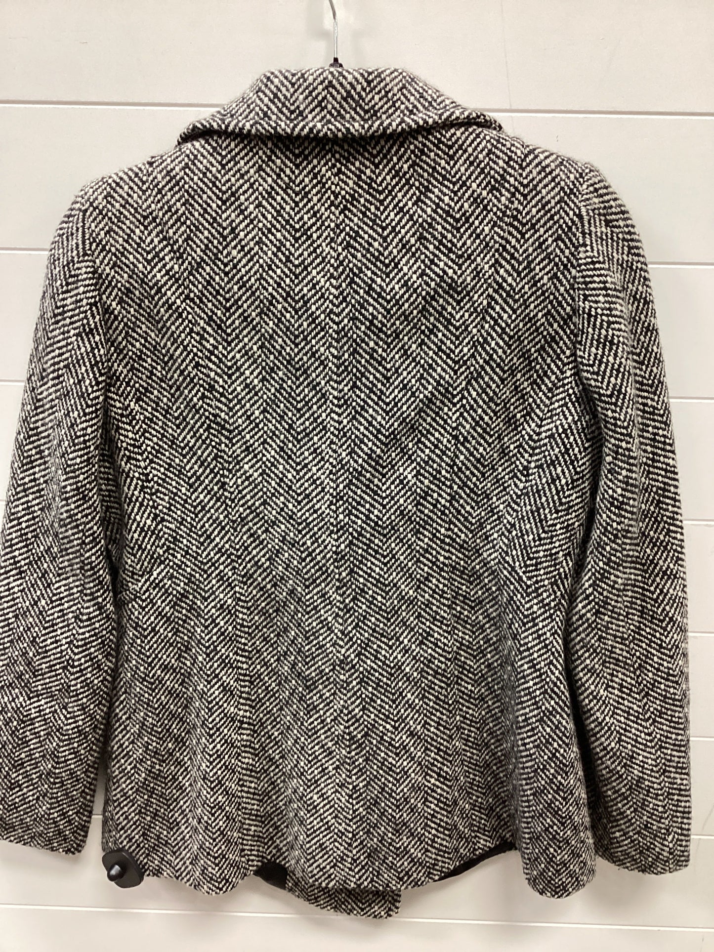 Coat Peacoat By Croft And Barrow In Black & Cream, Size:S