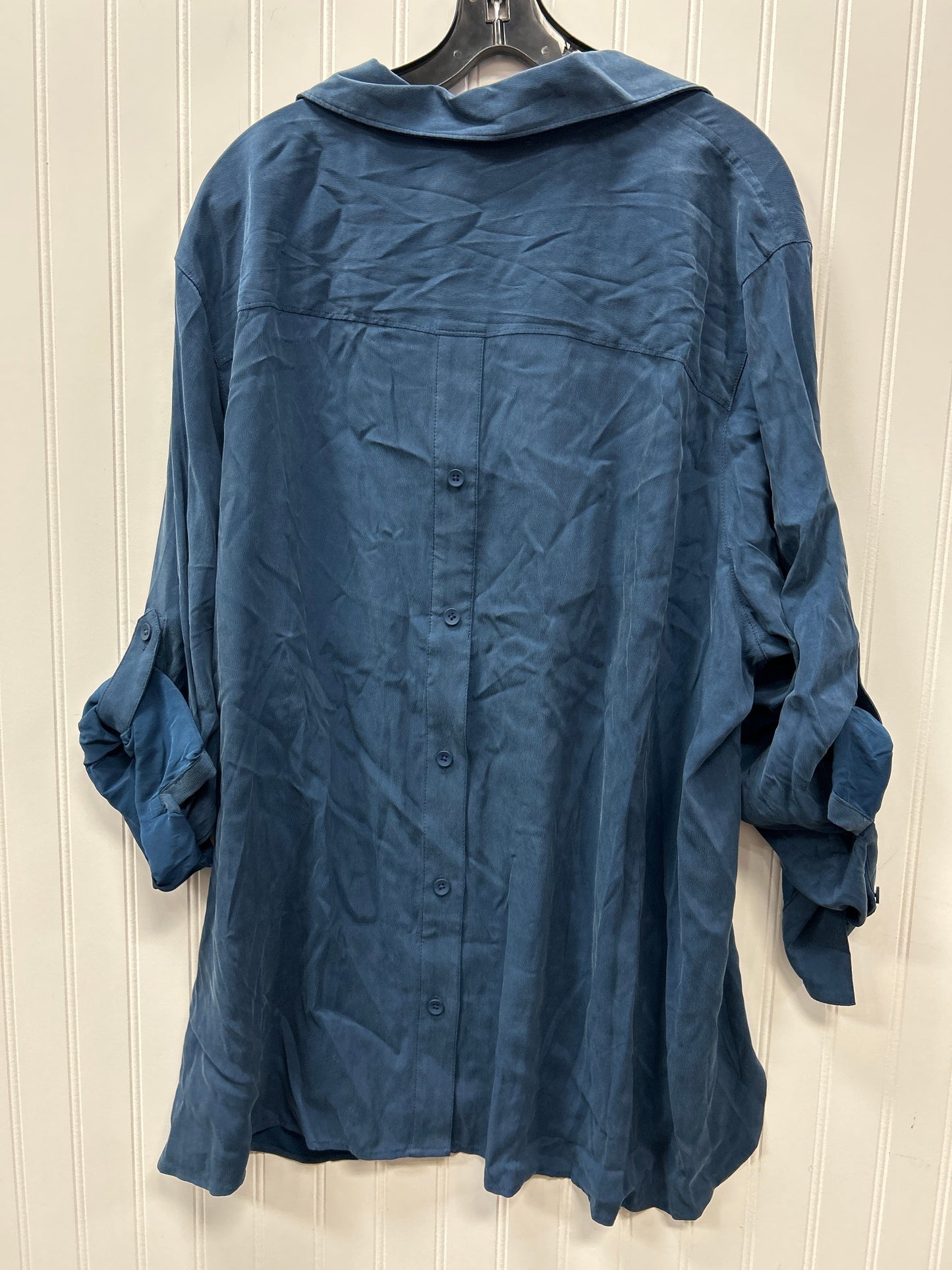 Blouse Ls By Universal Standard In Navy, Size:3X NWT